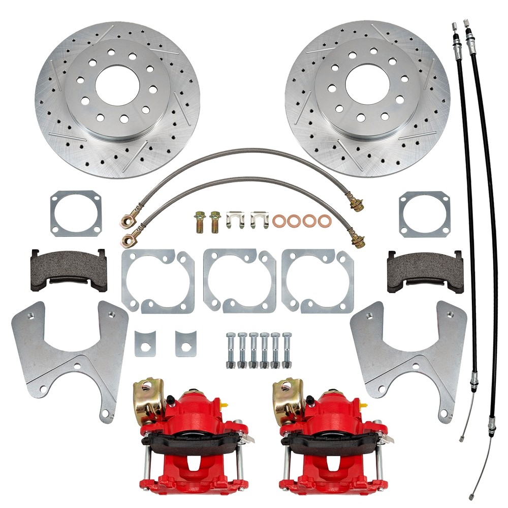 Rear Disc Brake Kit W/E-Brake Staggered Shocks GM F X Body 10/12 Bolt Pattern