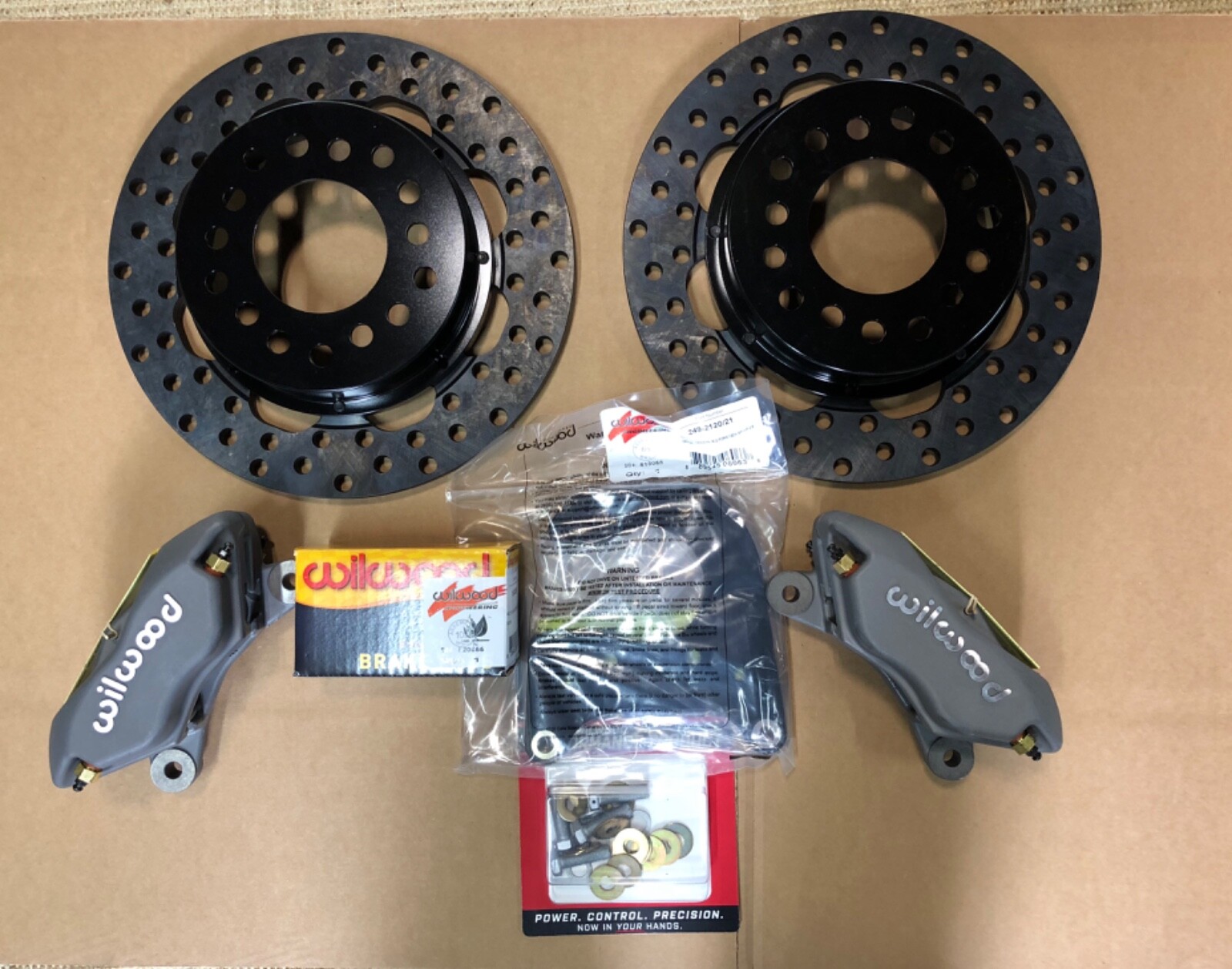 Wilwood Drag Race Rear Disc Brake Kit Grey 4-Piston Calipers New Style Ends