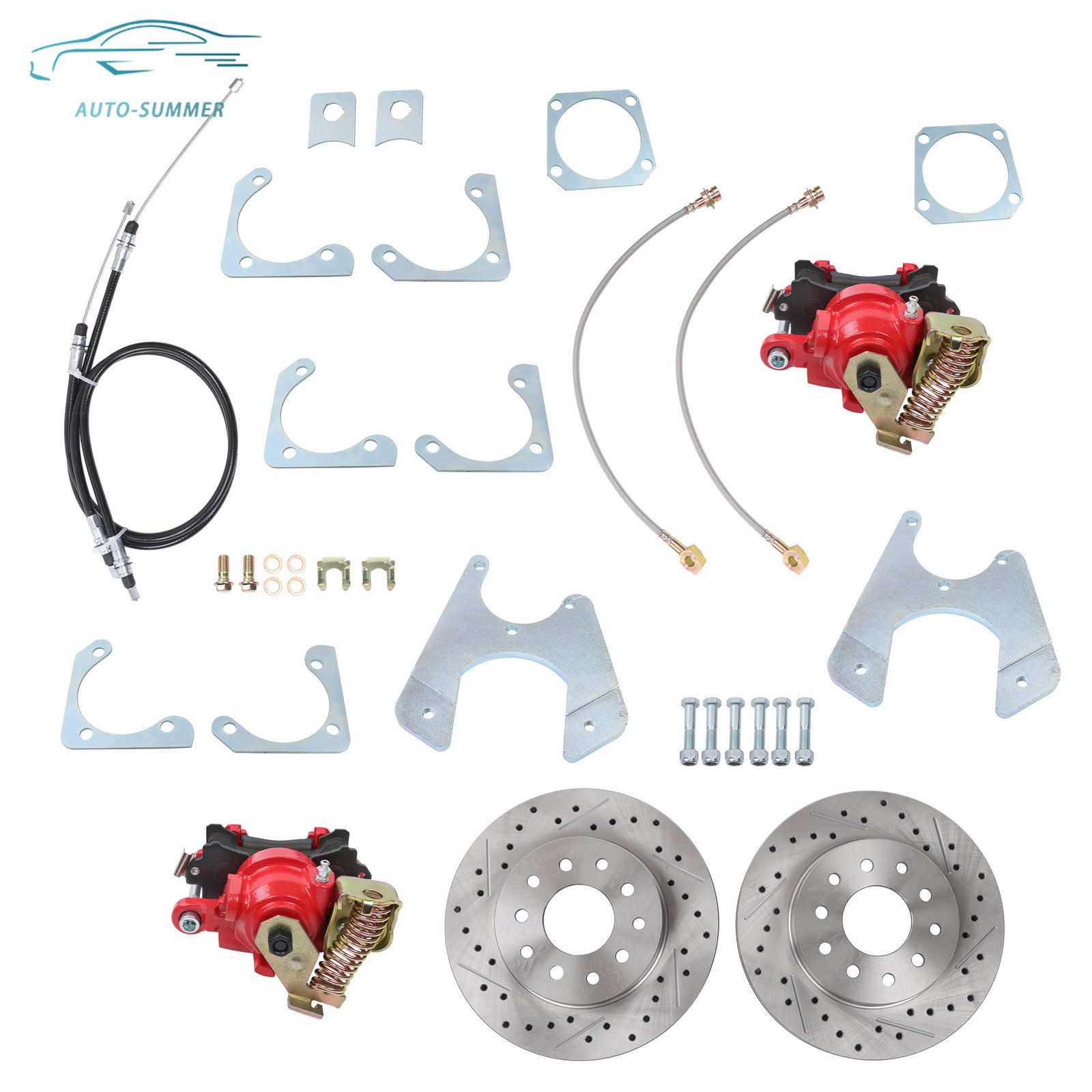 Rear Disc Brake Conversion Kit with Brake Cables Std Rotors For Chevrolet Buick