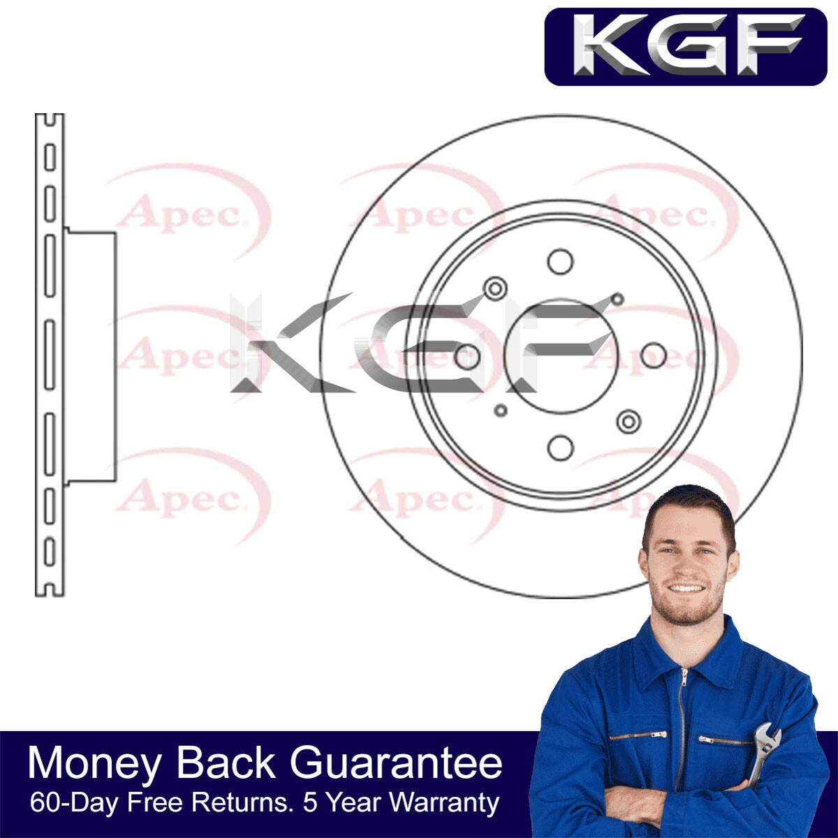 KGF Front Brake Disc Fits Honda Jazz 2002-2008 1.3 45251SAA901