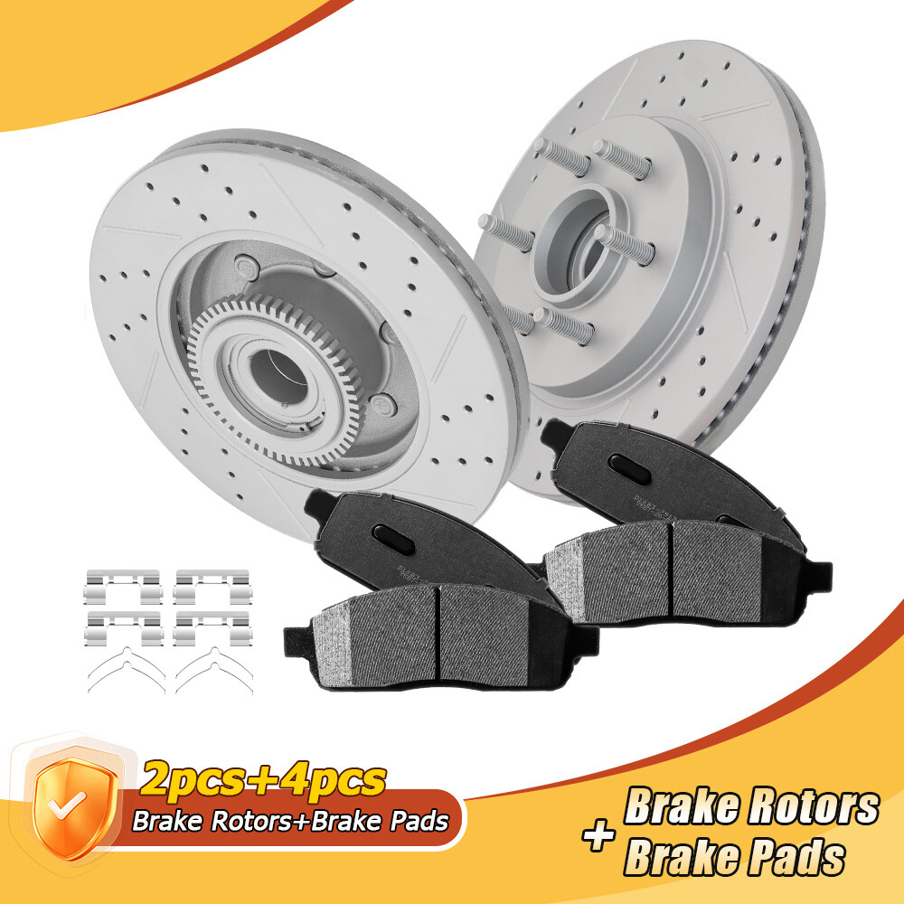 Front Brake Rotors+Ceramic Pads for 2WD 6 Lugs 05-08 Ford F-150 Lincoln Mark LT