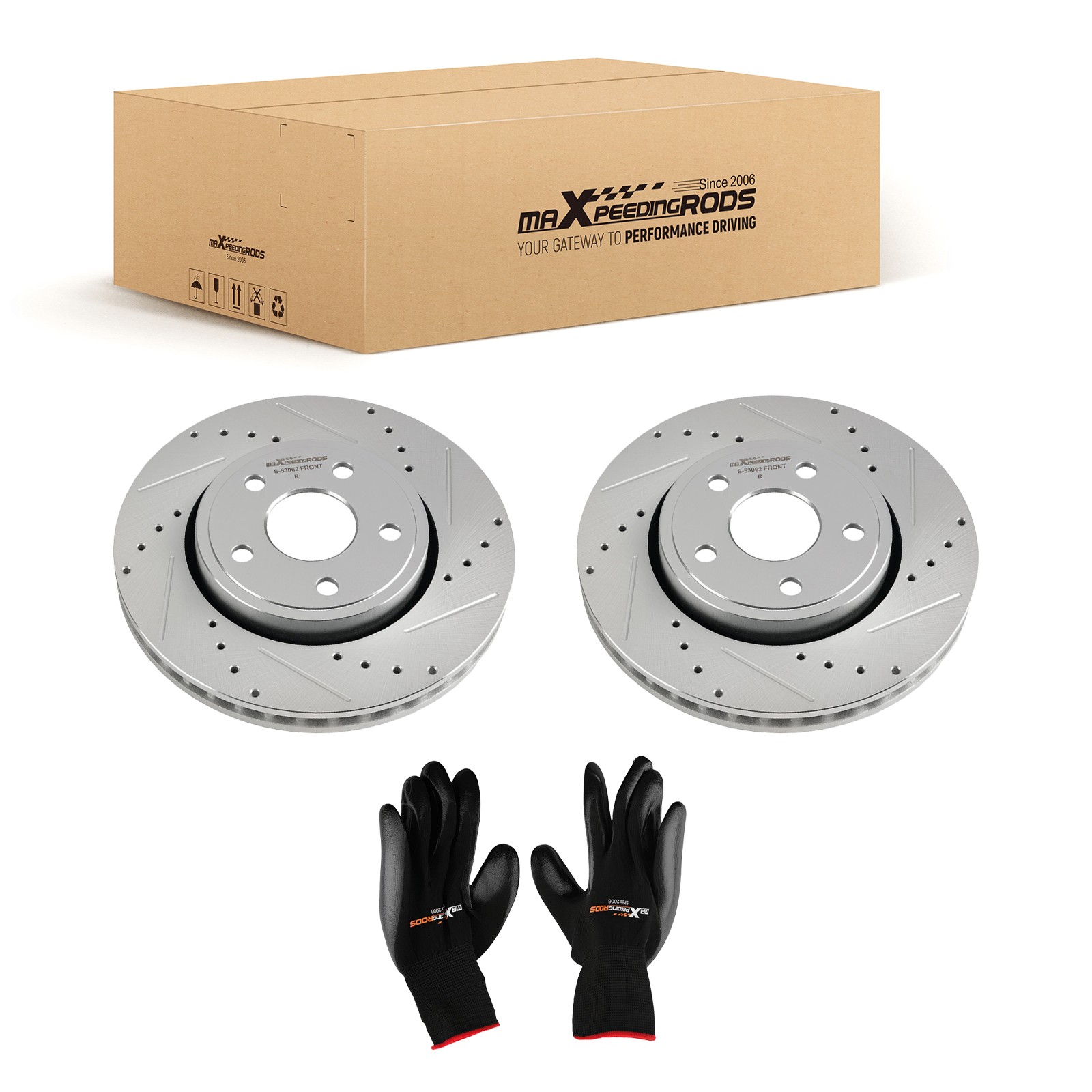 330mm Front Drilled Disc Rotors for 2011-2020 Dodge Durango Jeep Grand Cherokee