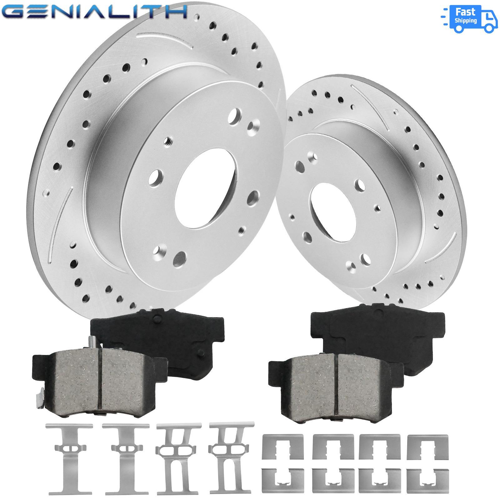 4 Lugs Rear Brake Rotors and Ceramic Brake Pads for Honda Accord Acura EL 2.3L
