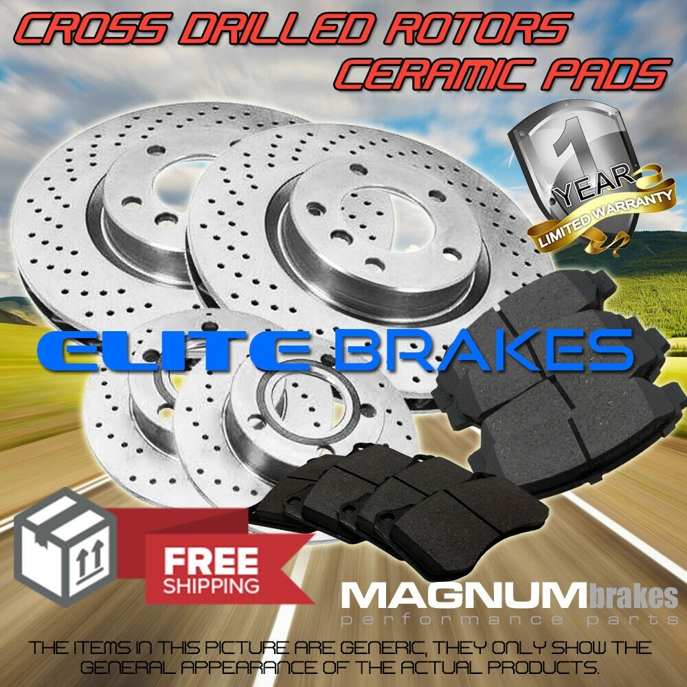 Front Rotors & Pads and Rear Drums & Shoes for 1995-2000 Chevy C2500 9.5 in drum