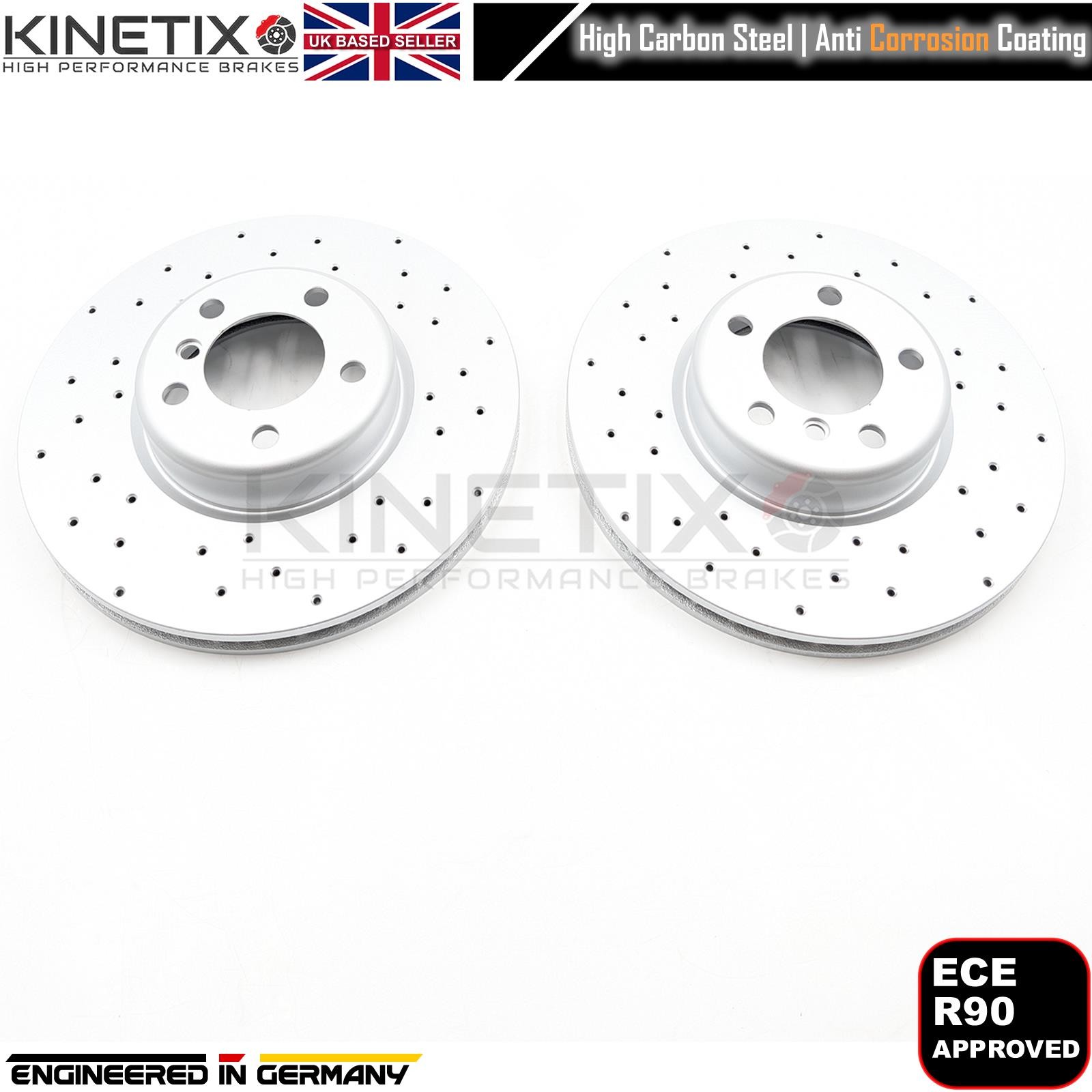 FOR BMW 440i F32 F33 F36 M SPORT DRILLED FRONT BRAKE DISCS PADS SENSOR 340mm