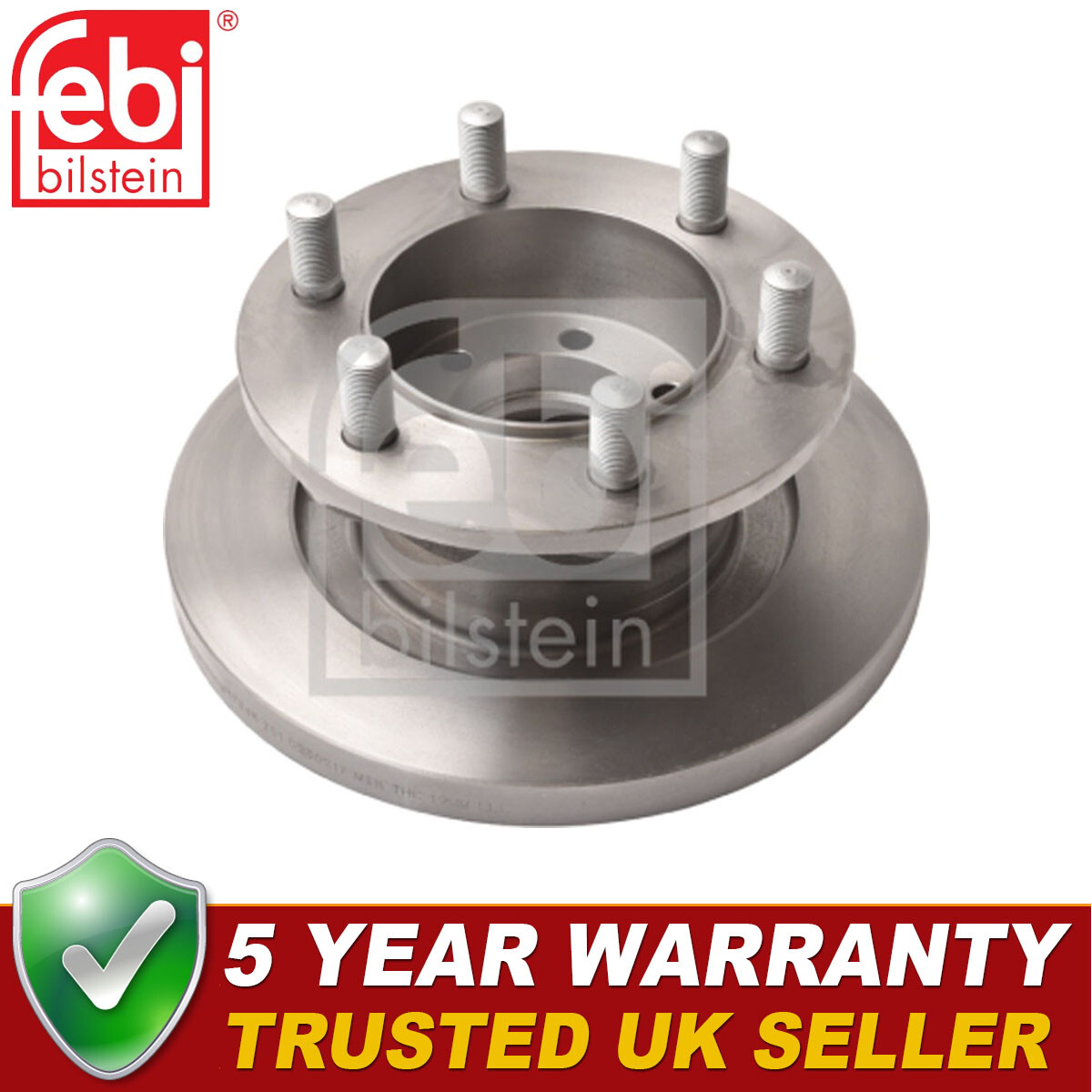 Febi Front 1x Brake Disc Fits Iveco Daily 1989-2007 2.5 D 2.8