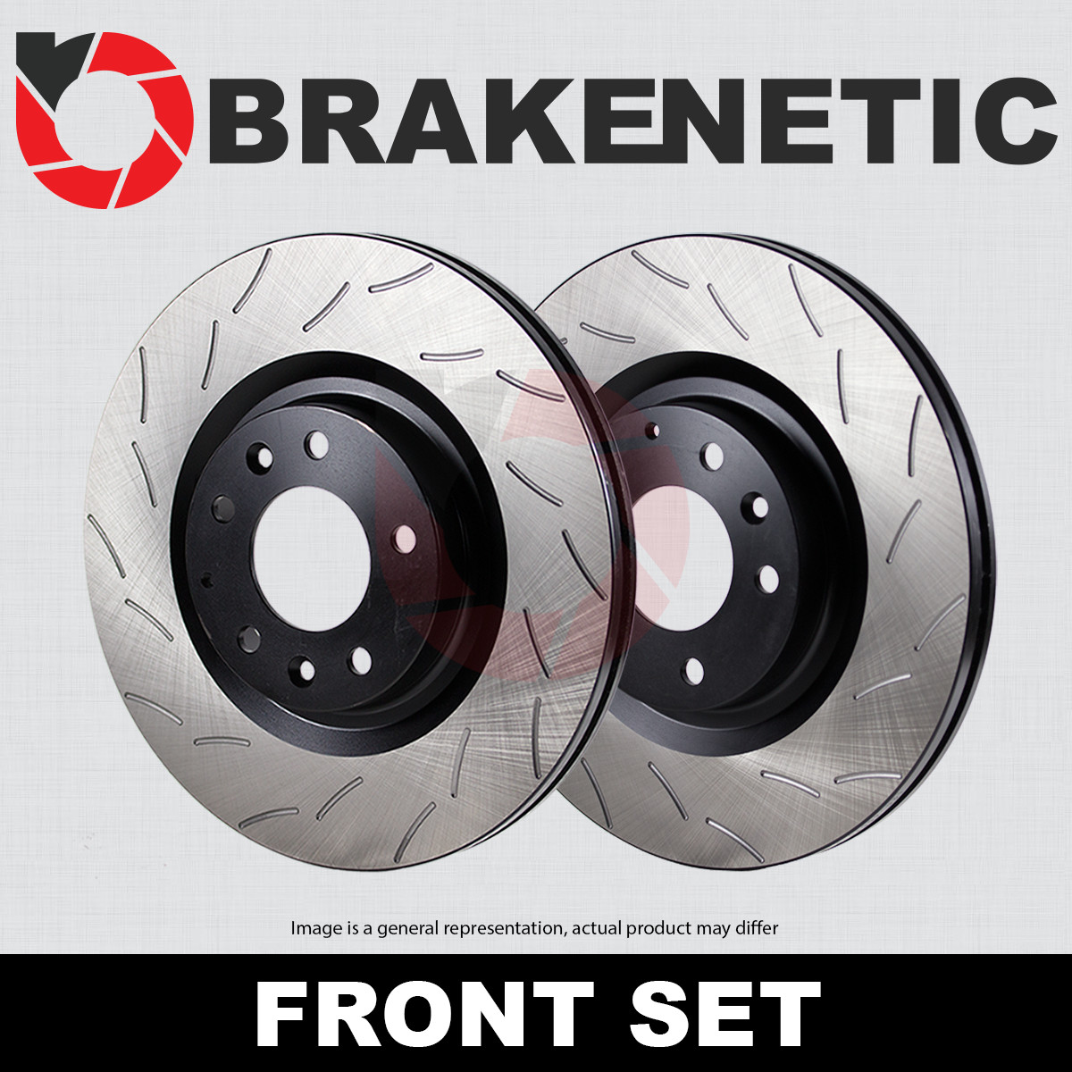 FRONT SET BRAKENETIC Premium RS Slotted Brake Disc Rotors BNP66085.RS