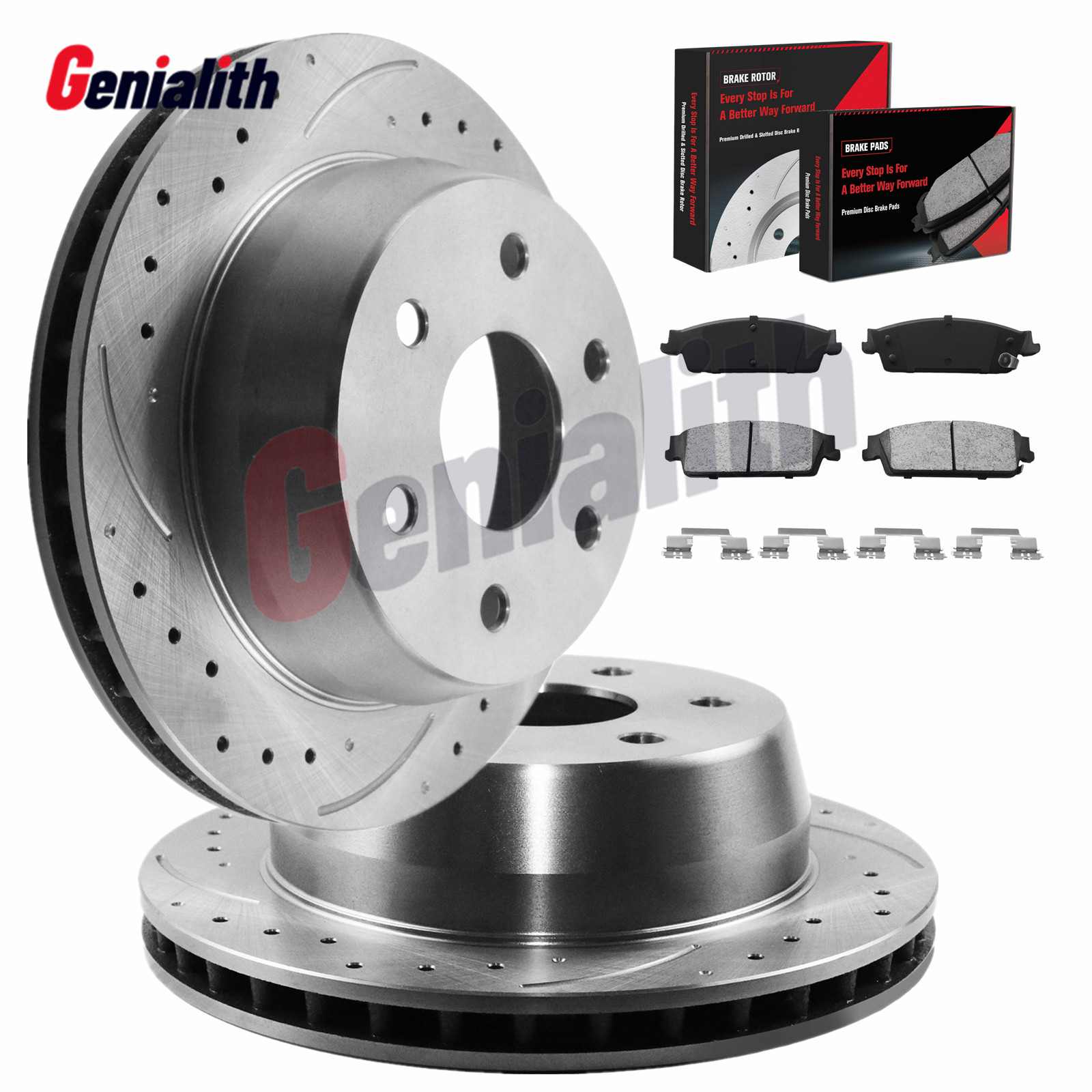 345mm Rear Drilled Rotors Brake Pads for Chevrolet Avalanche Cadillac Escalade