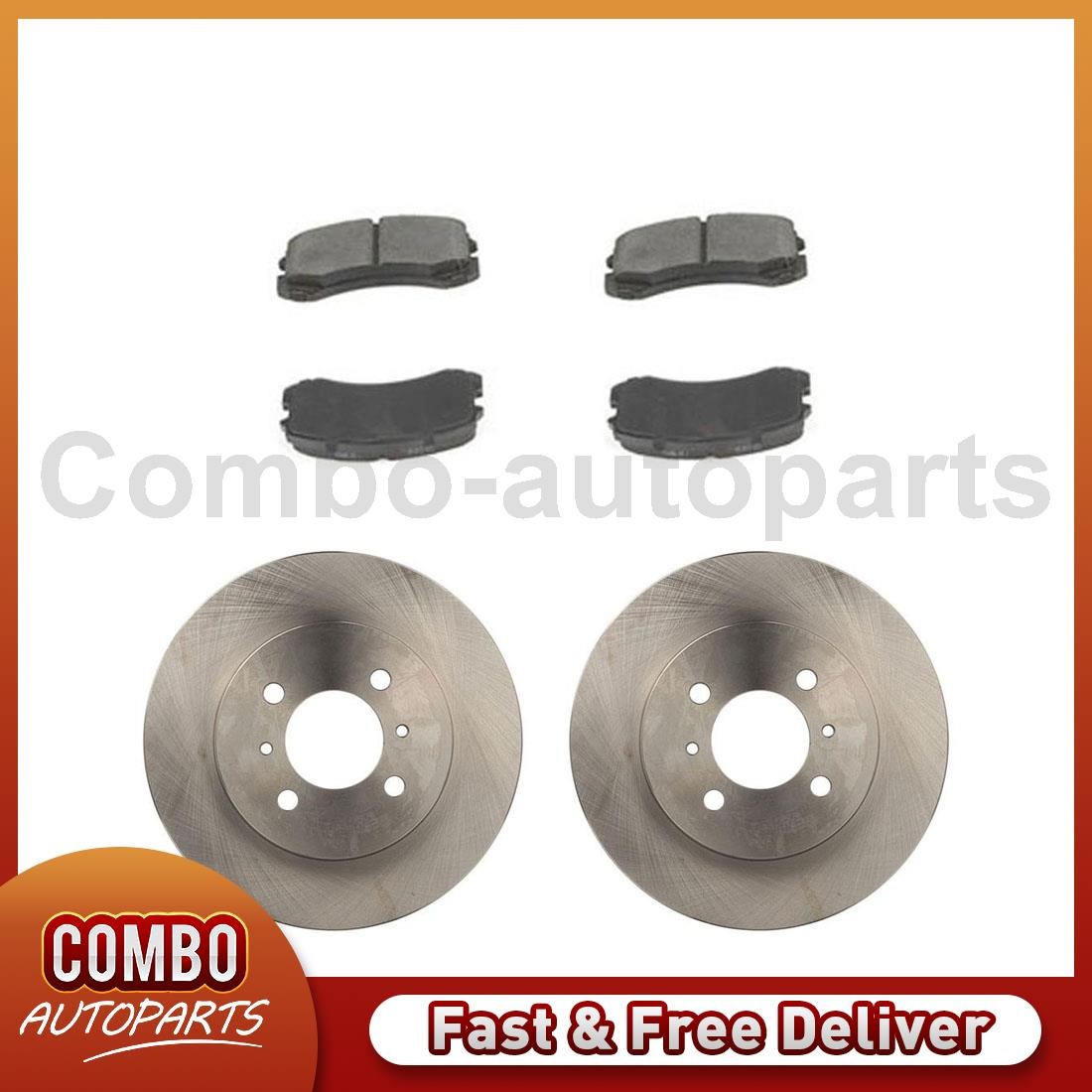 Front Disc Rotors Ceramic Brake Pads for 2002-2007 Mitsubishi Lancer