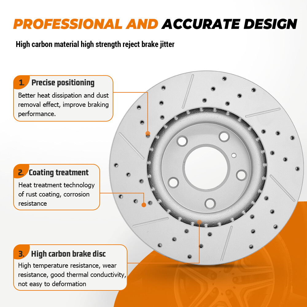 Front Brake Rotors Ceramic Pad Kit For 2005-2023 Chrysler 300 AWD 3.6L 3.5L