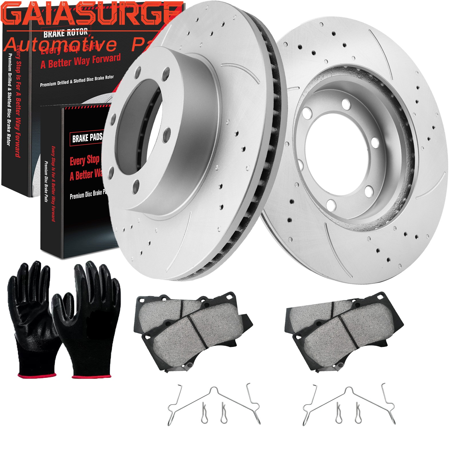 Front Drilled Slotted Rotors + Brake Pads for 2000 – 2006 Toyota Tundra Sequoia