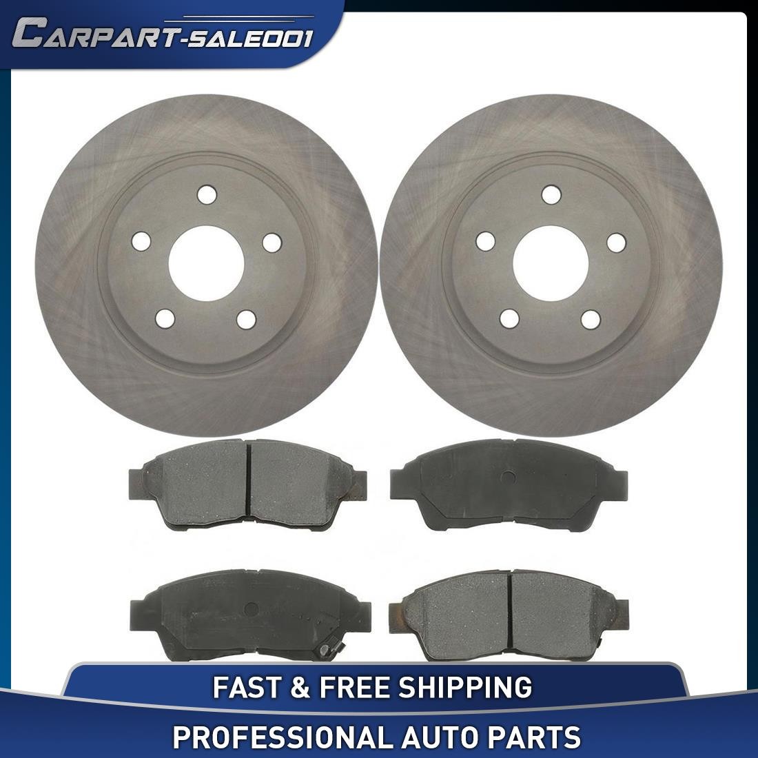 11.87″ Front Disc Rotors Brake Pads Kit for 1996-2000 Toyota RAV4 2.0L