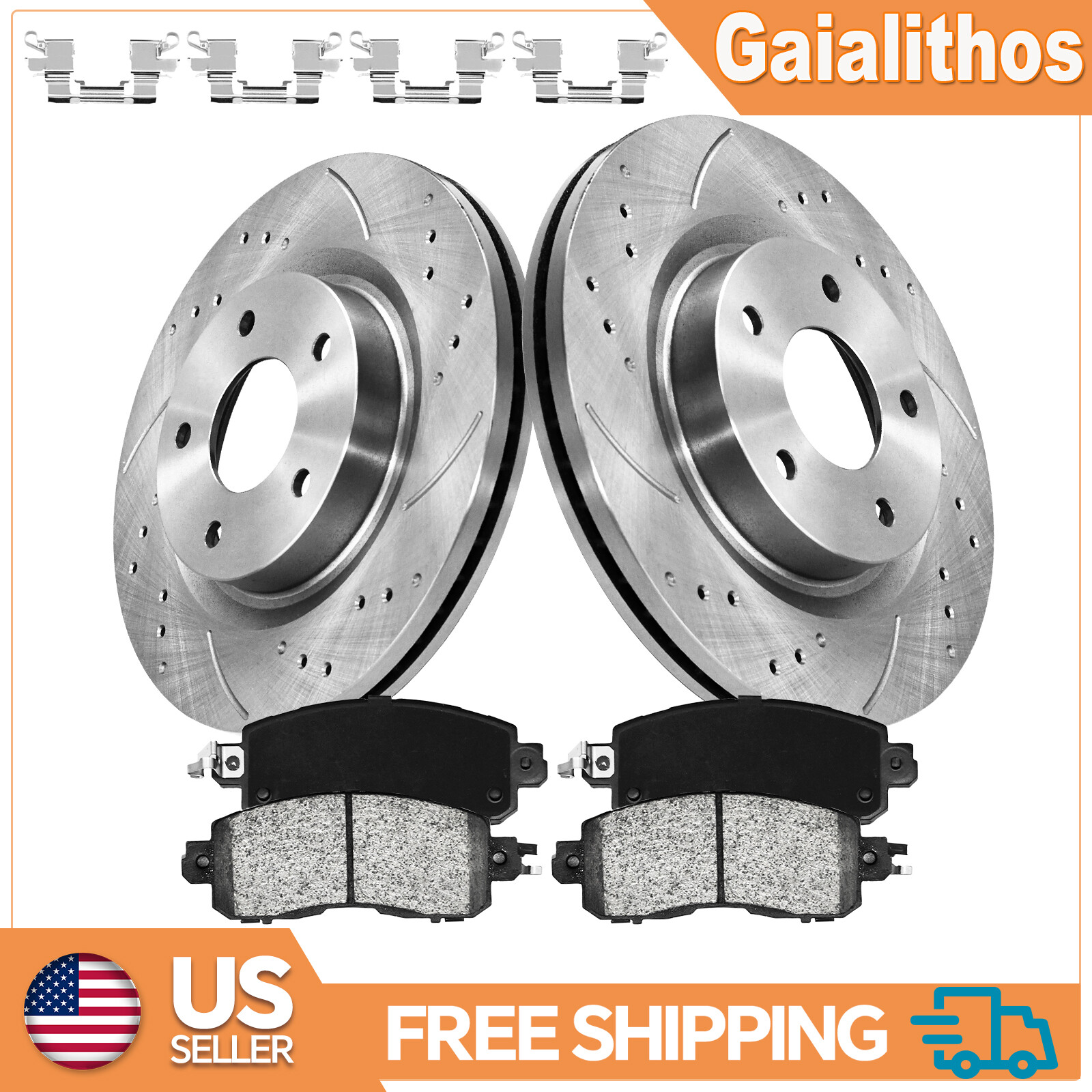 Front Disc Brake Rotors and Ceramic Brake Pads Kit for 2013 – 2023 Nissan Altima