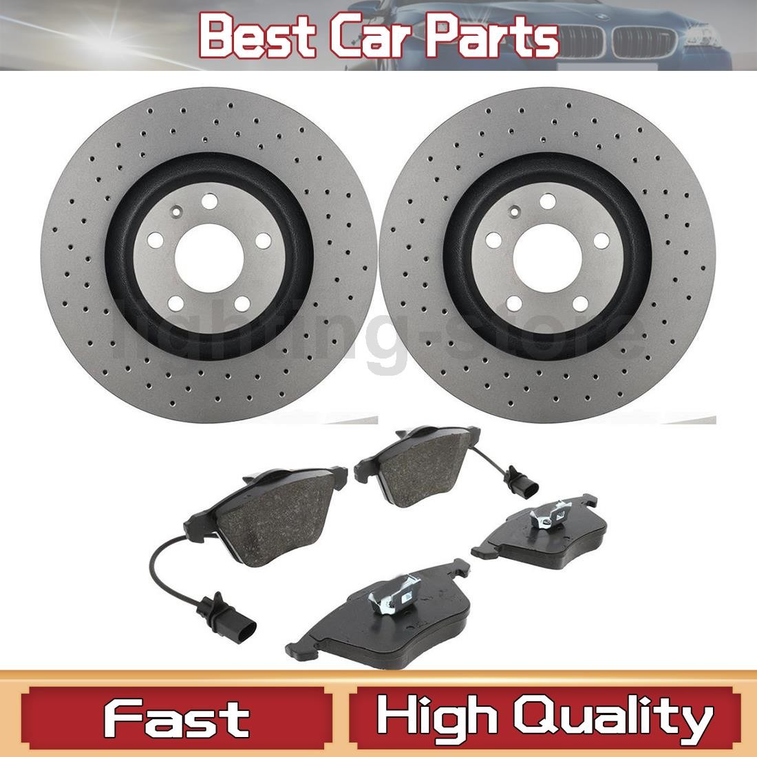 Front Disc Brake Pad Set Disc Brake Rotor Fits Audi 2006-2008 A6 3 pcs