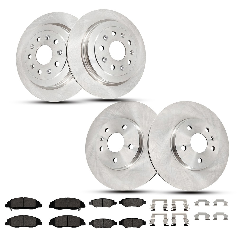Front & Rear Rotors + Ceramic Disc Brake Pads for 08-14 Cadillac CTS 316mm 315mm
