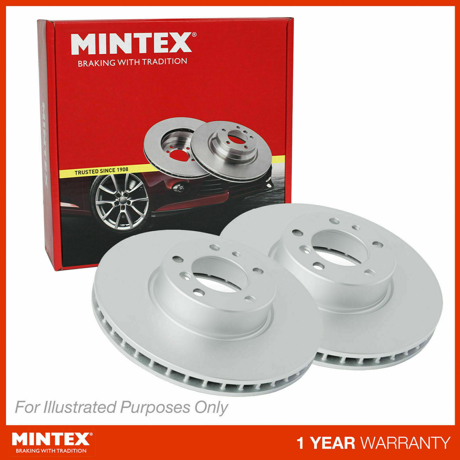 MINTEX MCD1490 FRONT BRAKE DISCS X2 FITS VAUXHALL AGILA SUZUKI WAGON R NEXT DAY