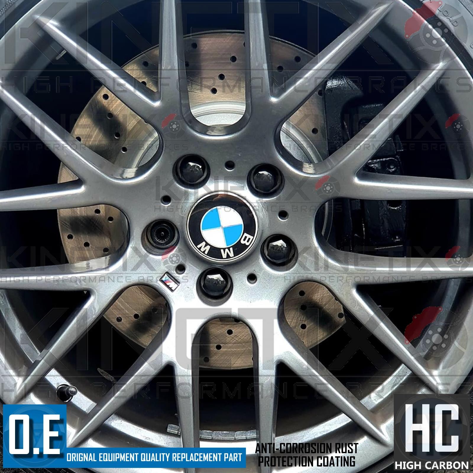 FOR BMW 340i F32 F33 F36 M SPORT DRILLED FRONT BRAKE DISCS PADS SENSOR 340mm