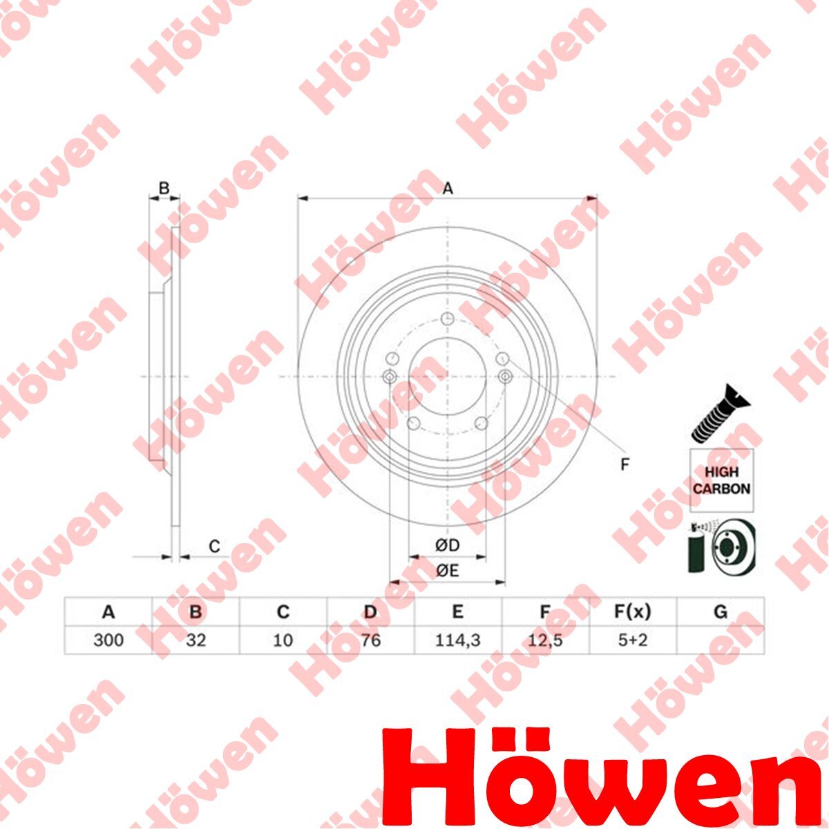 Fits Kia Optima 2016-2019 Brake Disc Rear Howen 58411D4650