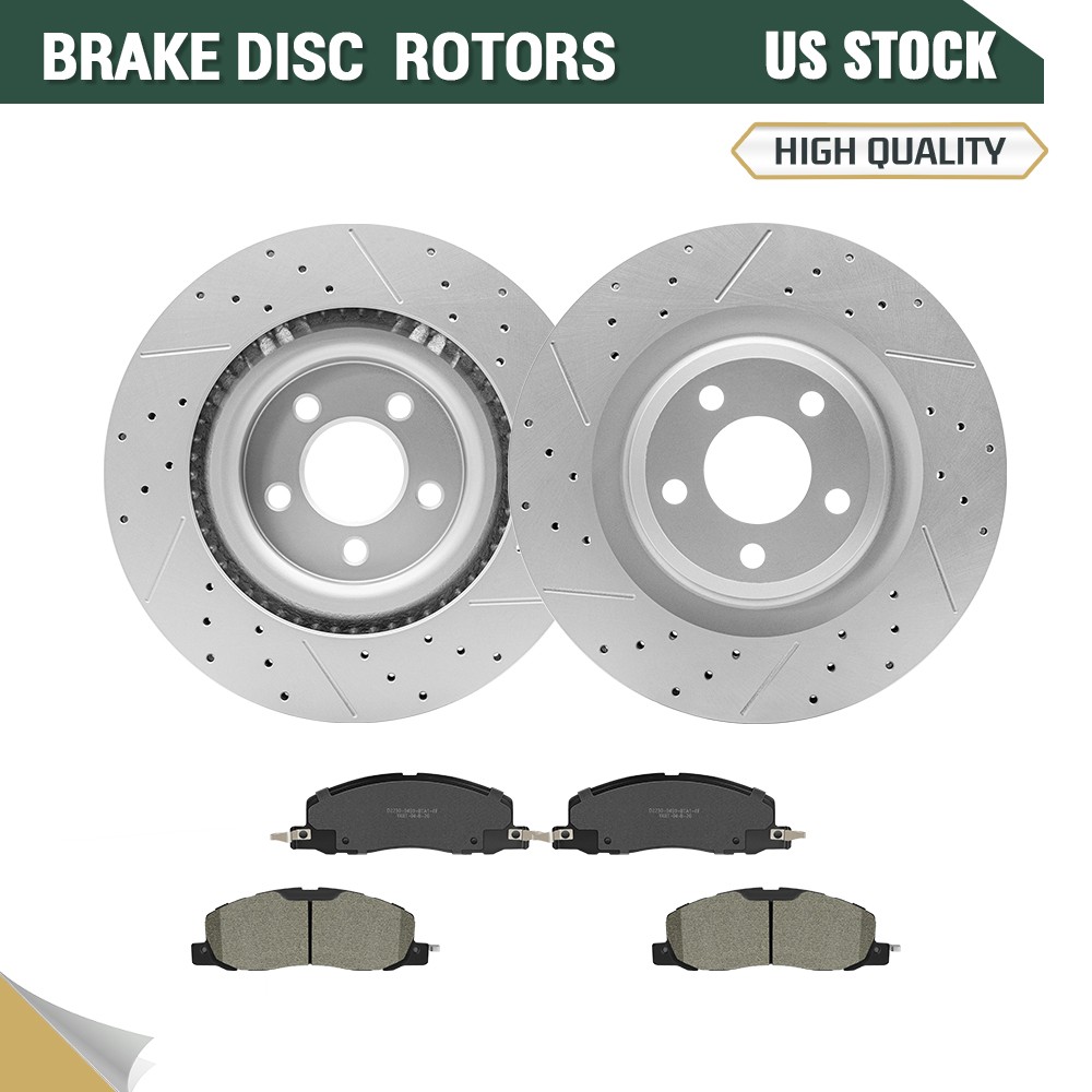 Front Drilled Brake Rotors And Brake Pads for 2020 – 2024 2025 Ford Explorer