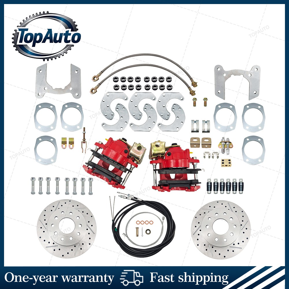Universal Rear Disc Brake Conversion Kit Red Calipers 9 Inch For Ford 1957-1984