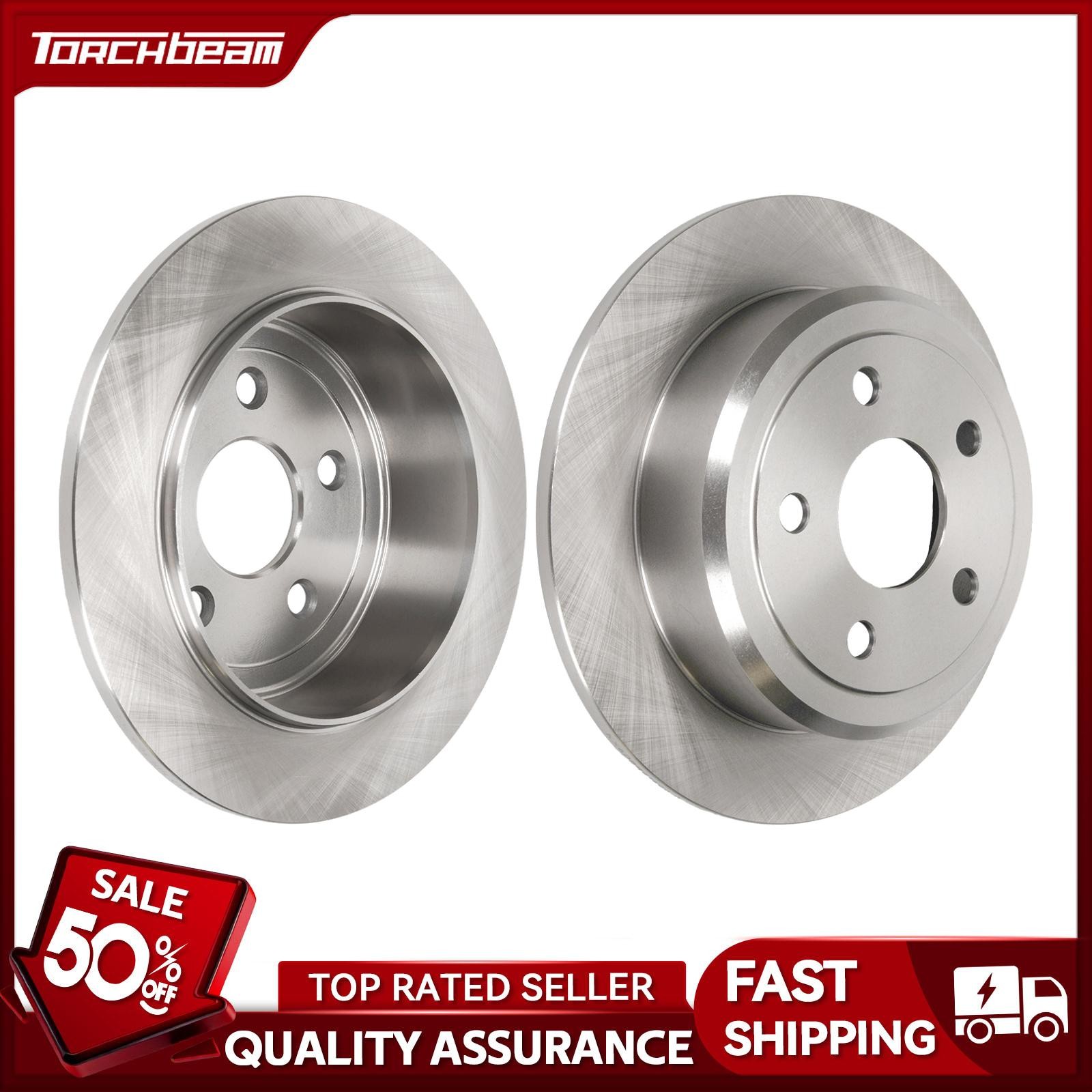 Set of 2 Rear Disc Brake Rotors 12.45 inch Solid for 2007-2018 Jeep Wrangler
