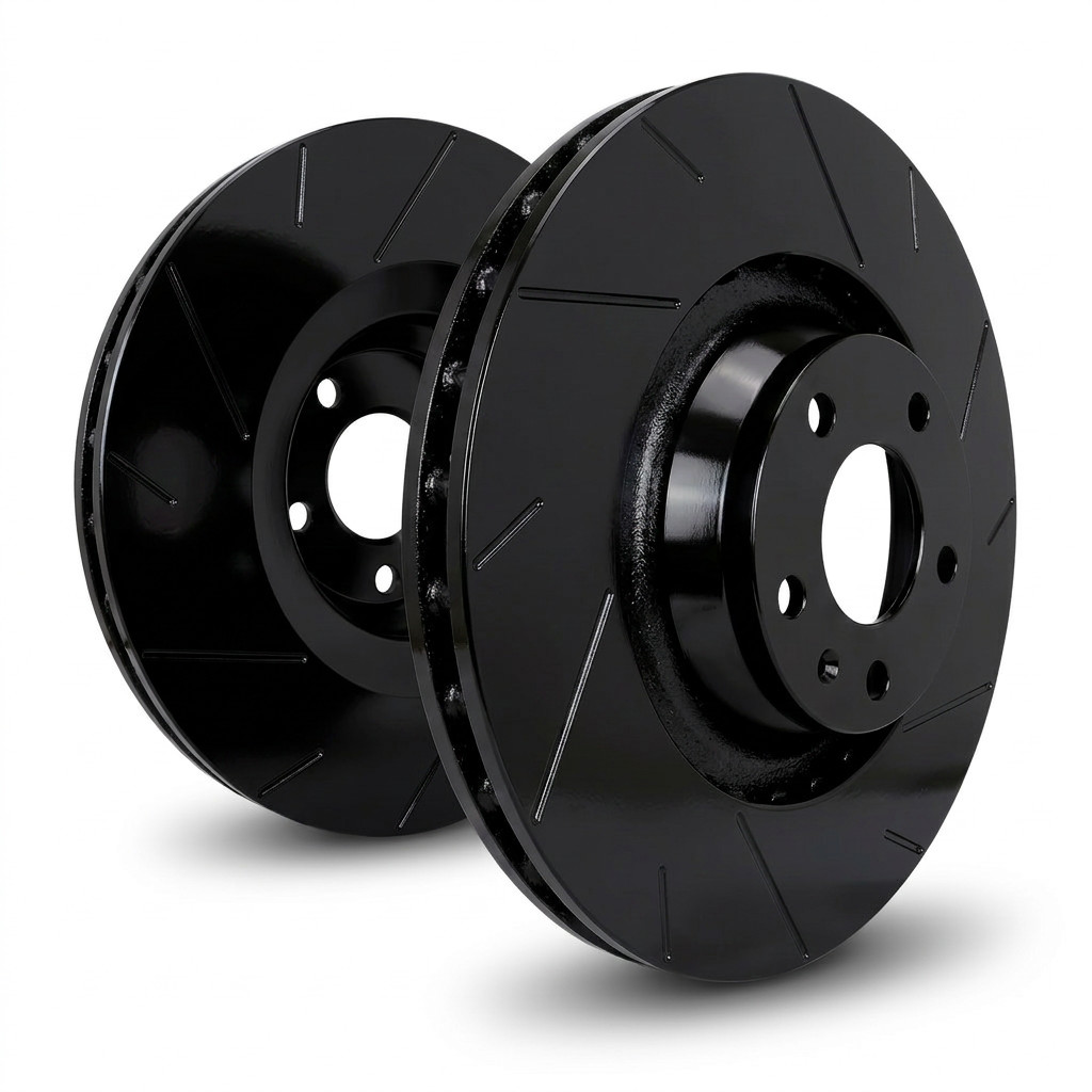 SP Performance T45013C-B Slotted Black Zinc Rear Rotors 84-85 Mazda RX-7 GSL-SE