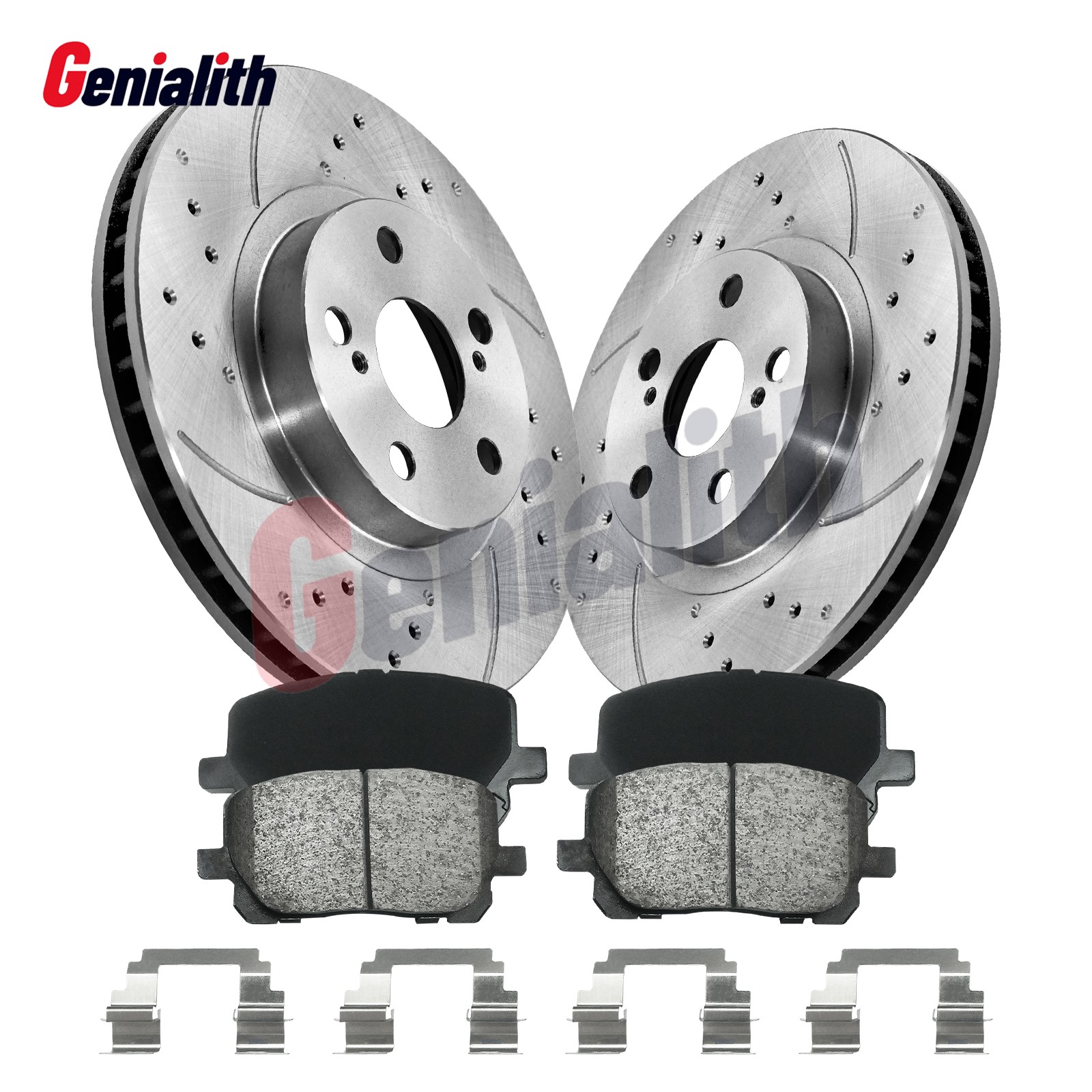 Front Slotted Rotors Ceramic Pads for Toyota Corolla Matrix Pontiac 2003-2008