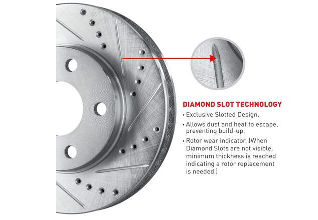 Rear Disc Brake Rotor Set (Left/Right)- Drilled And Slotted- Silver Zinc Plated