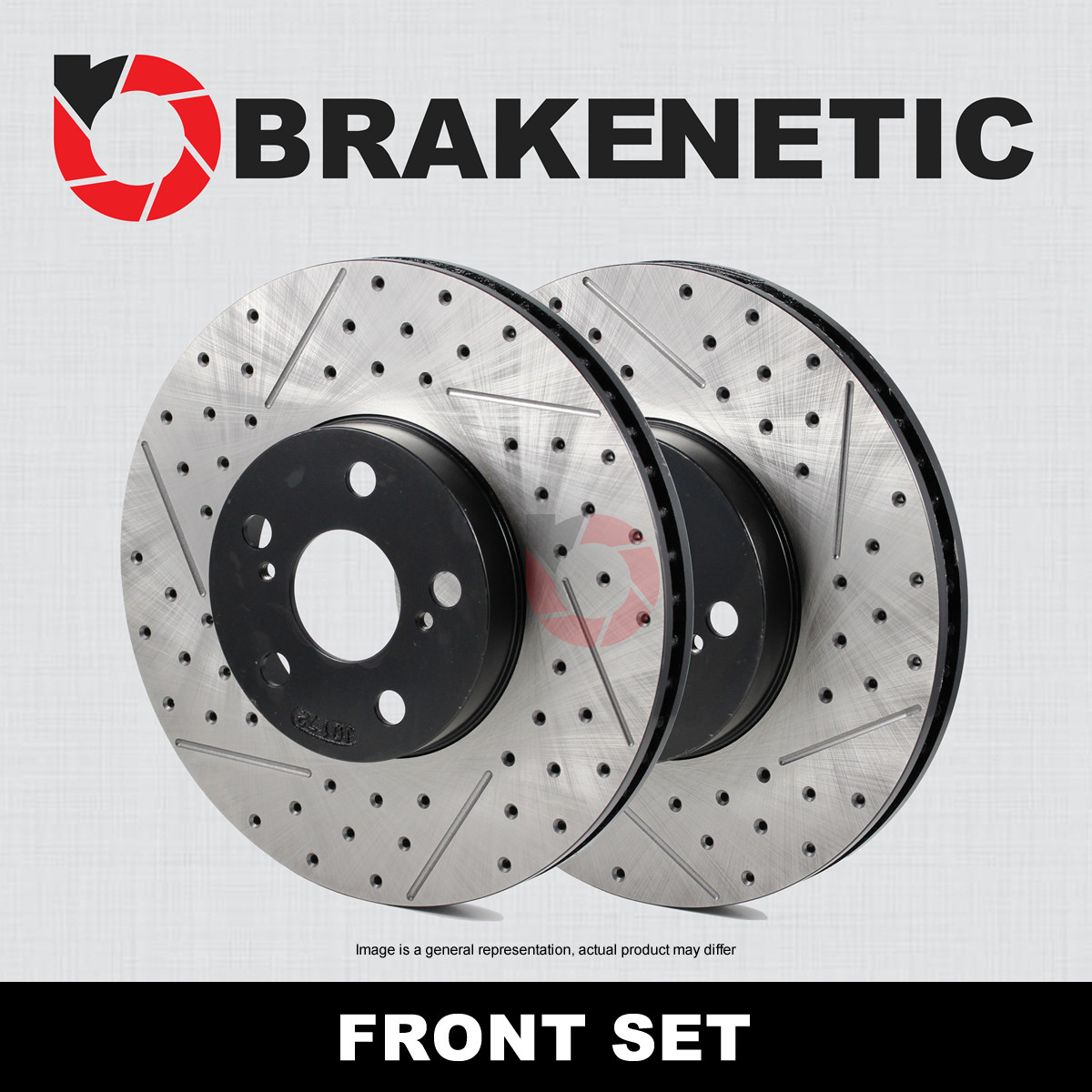 FRONT SET BRAKENETIC Premium Drilled Slotted Brake Rotors X4 M40i BNP34183.DS
