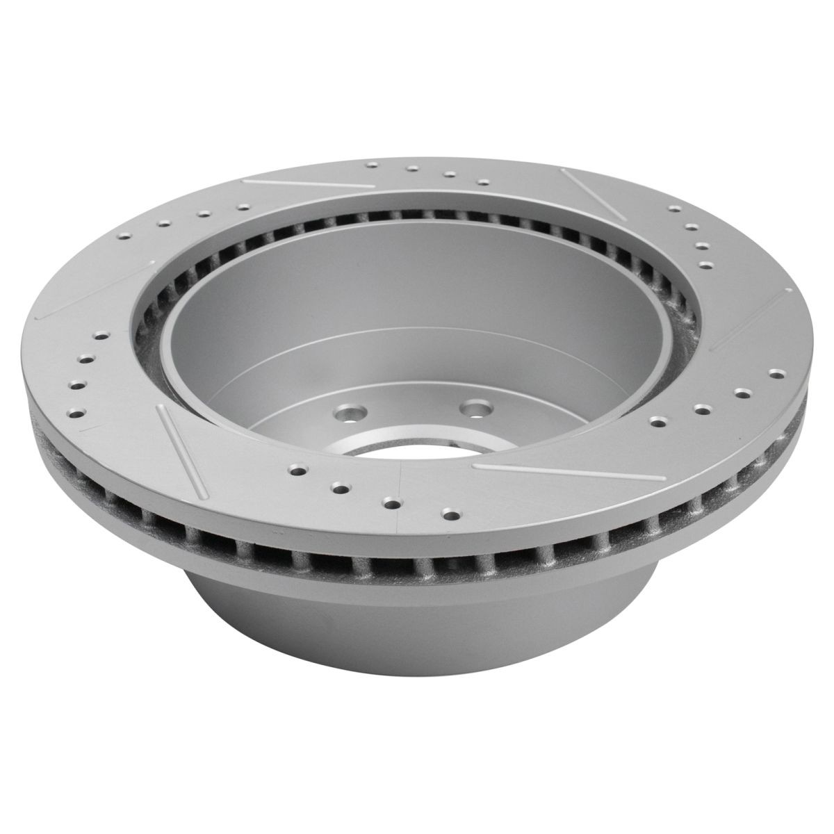 TRQ Performance Rear Drilled Slotted Coated Brake Rotor Set for Gm Truck Van