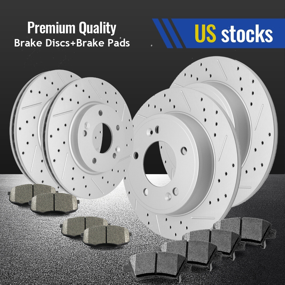 Front and Rear Disc Brake Rotors Ceramic Pads for Hyundai Elantra Kia Forte Soul