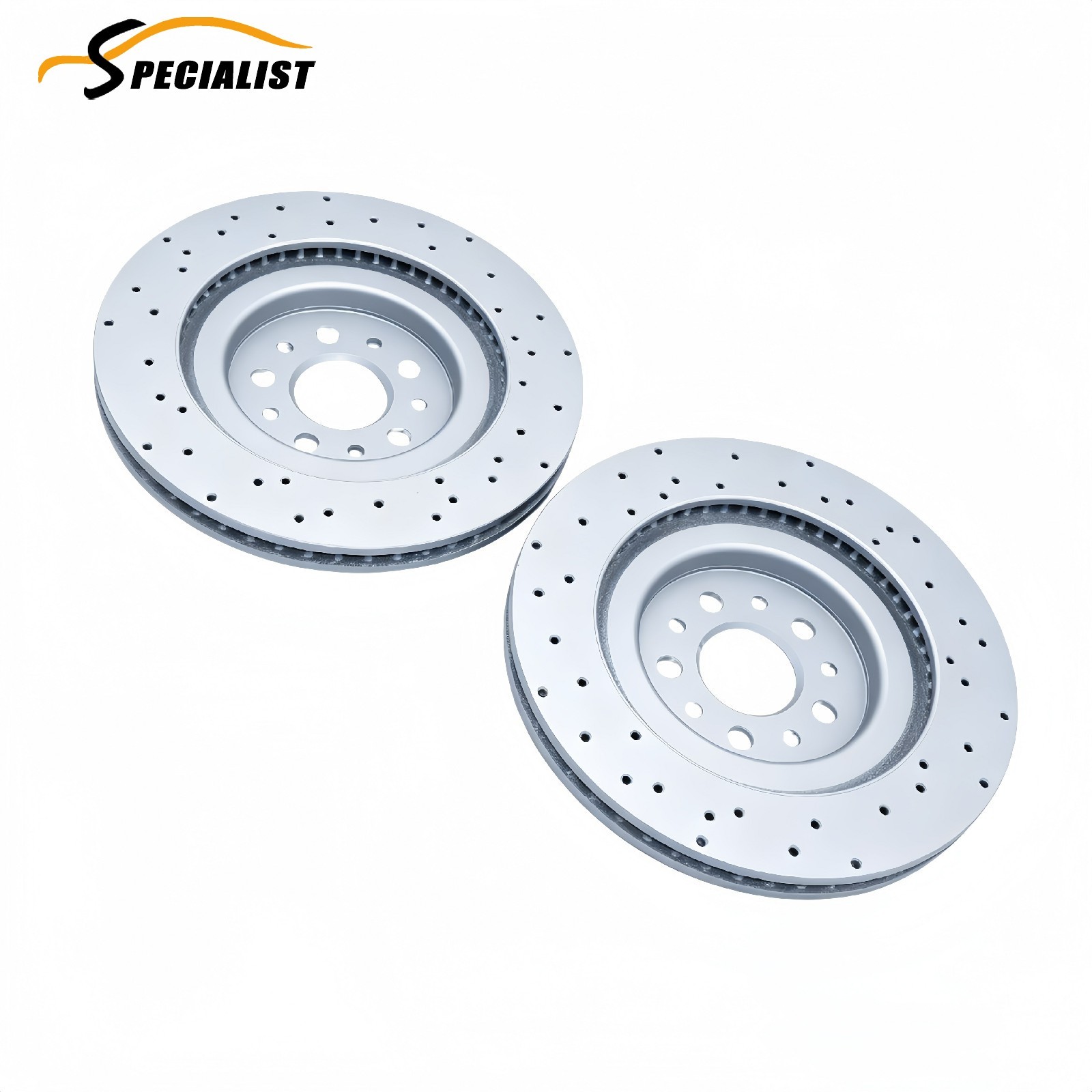 Rear 2PC Drilled Vented Rotor 670035019 For Maserati Ghibli Quattroporte 17-21