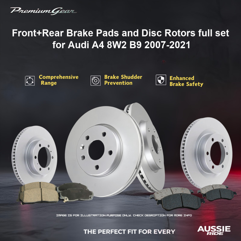 Front+Rear Brake Pads and Disc Rotors full set for Audi A4 8W2 B9 2007-2021