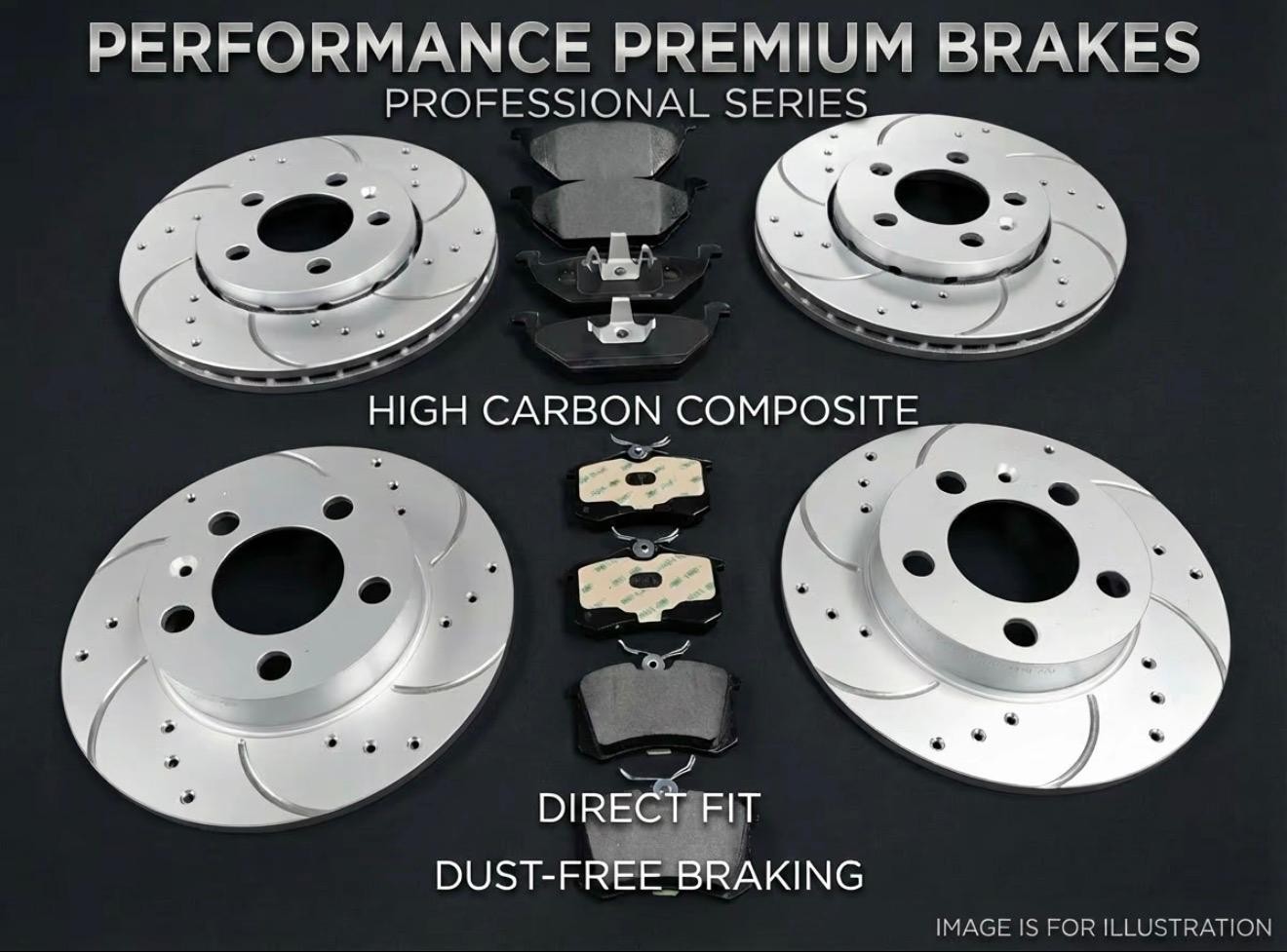 FOR MINI COOPER S (R56) 06-15 FRONT REAR DRILLED GROOVED BRAKE DISCS & PADS