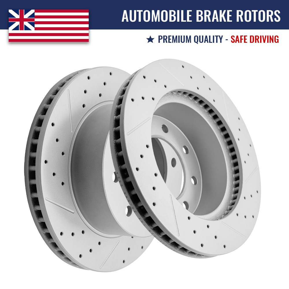 Front Drilled Slotted Brake Rotors for 2006 – 2008 Dodge Ram 1500 2500 3500 4000