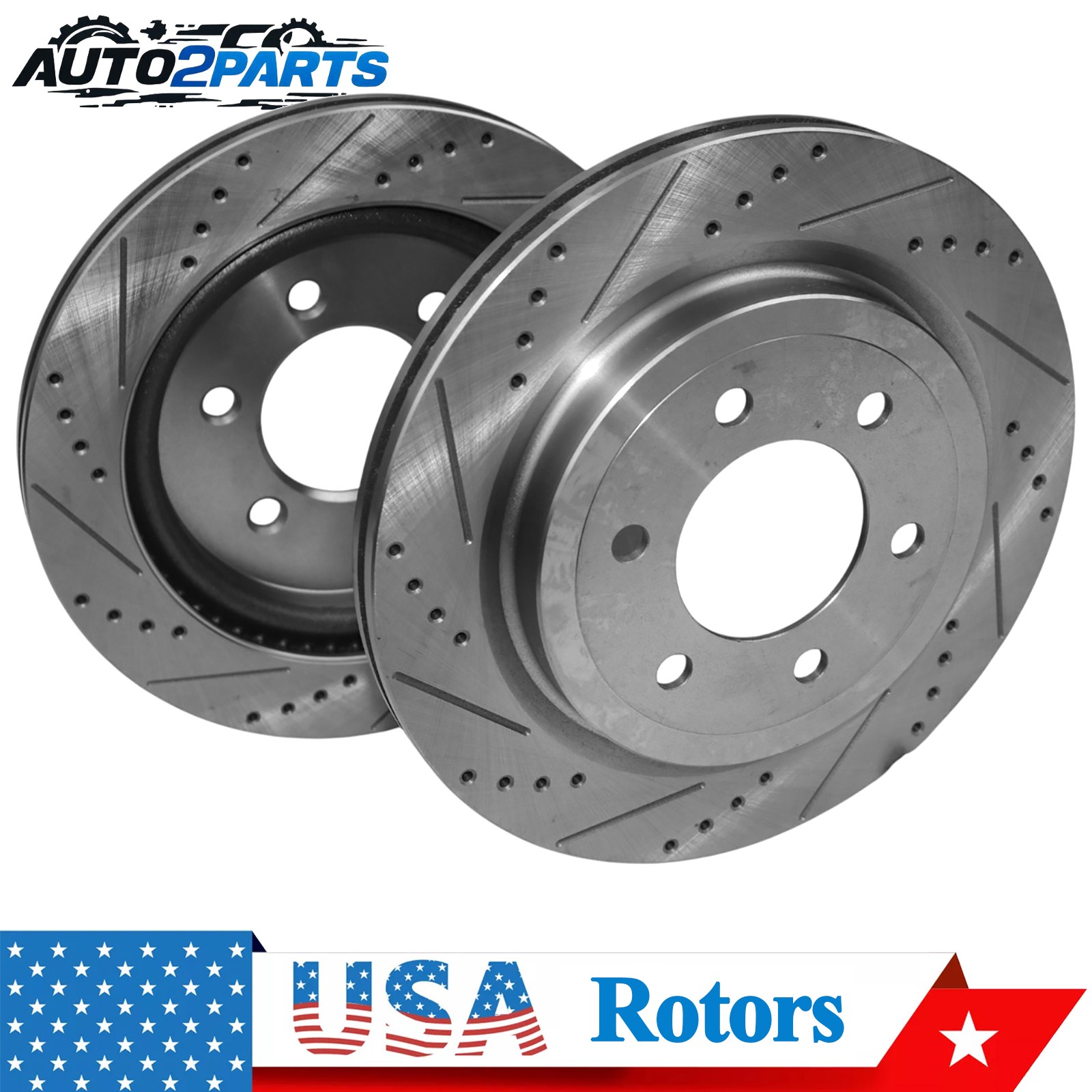 2x Drilled Brake Rotor for Ford Expedition 18-21 F-150 Lincoln Navigator Rear