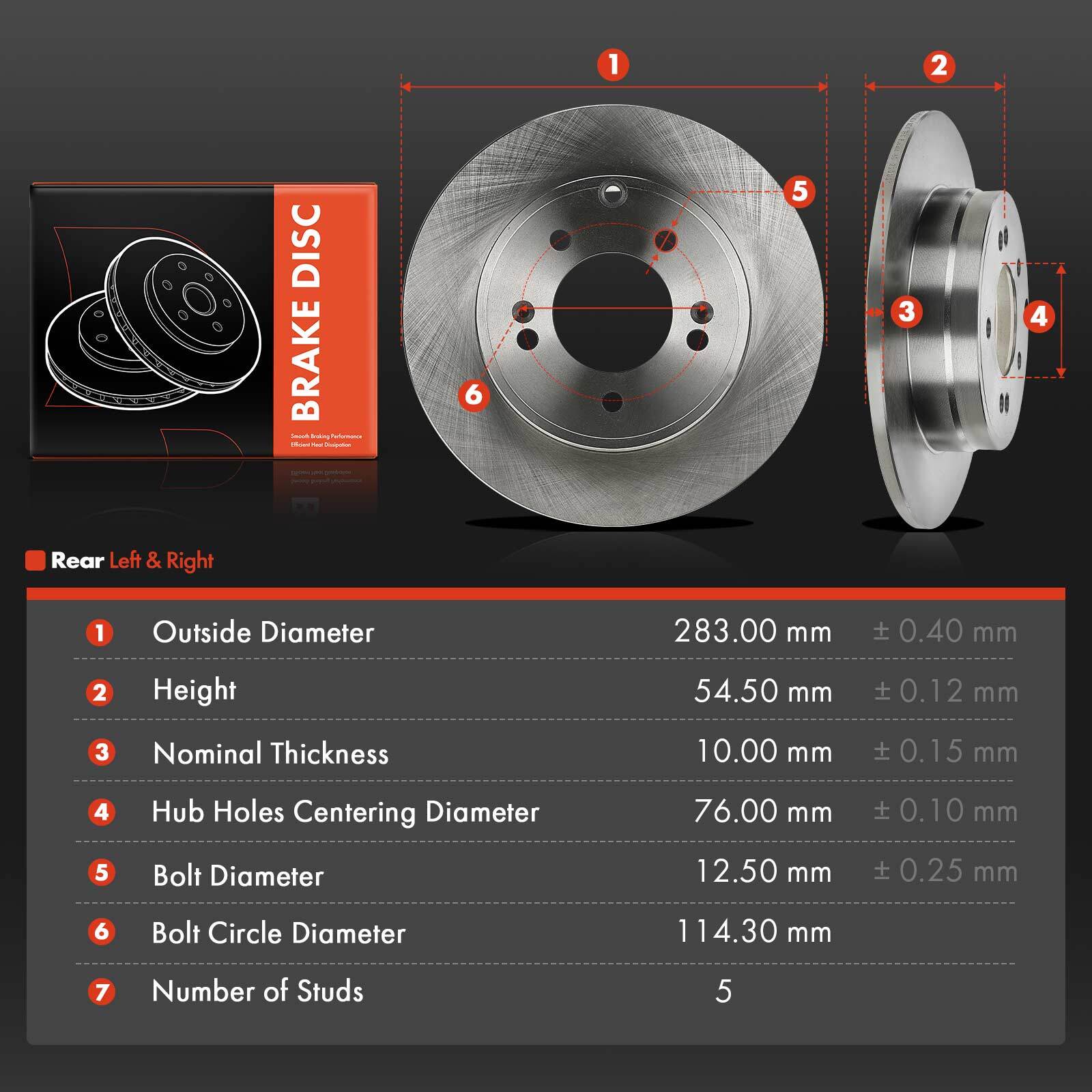 Rear Disc Brake Rotors for Hyundai Sonata 05-18 Azera Tucson Kia Optima Cadenza