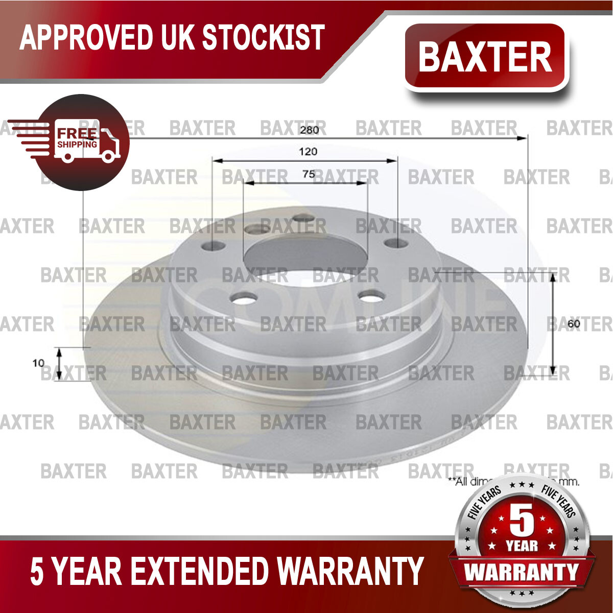 Fits BMW 3 Series 1991-2006 + Other Models Baxter Rear Brake Disc #1