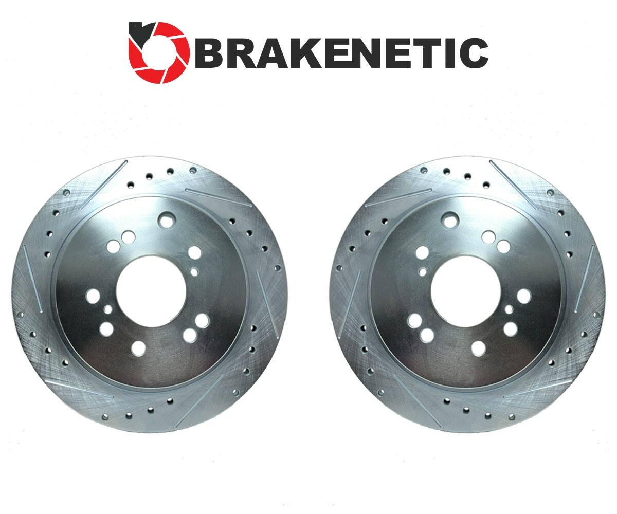 REAR BRAKENETIC Sport Drill Slot Brake Rotors Z32 300ZX Conversion 4/5LUG