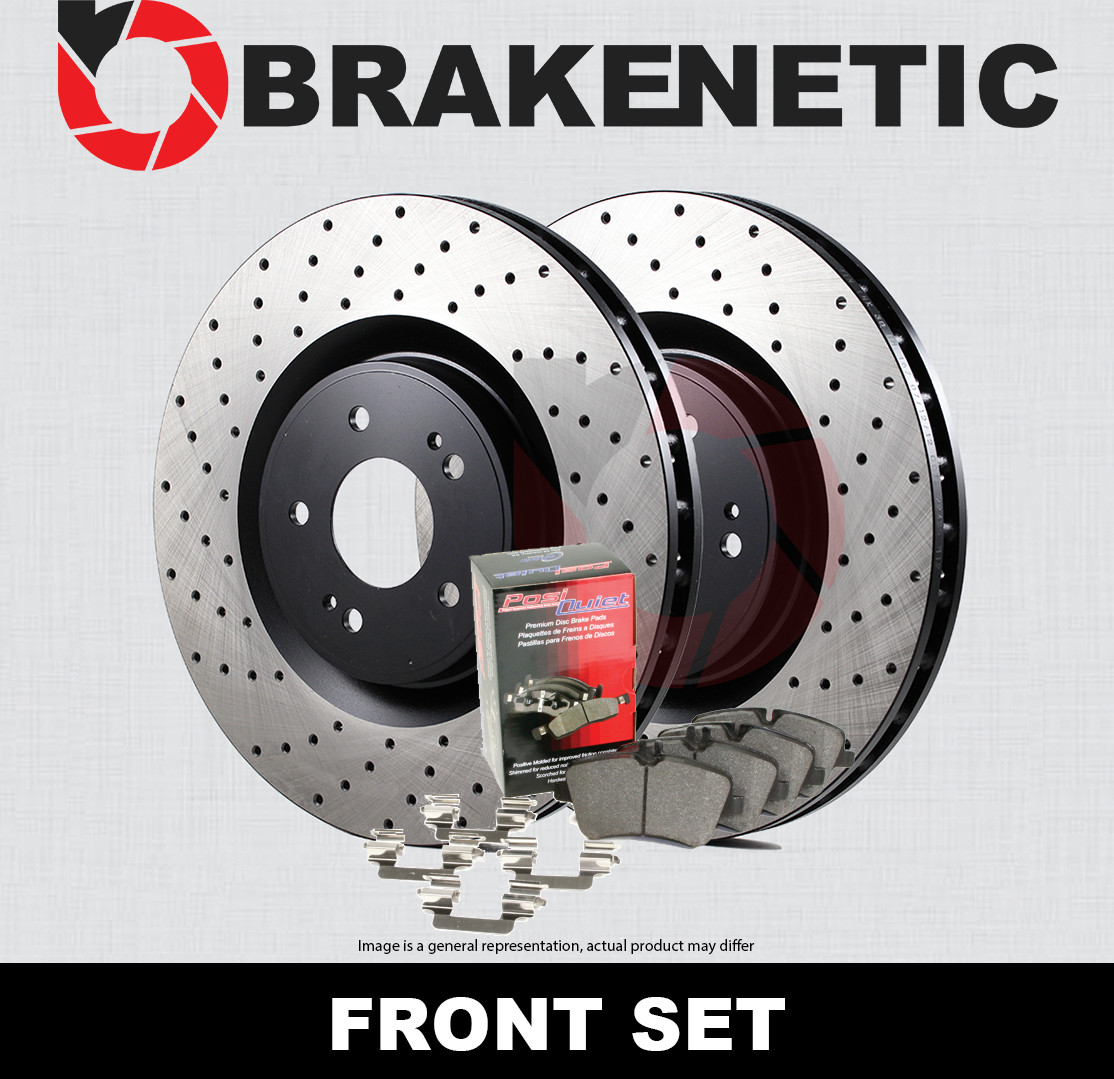 FRONT BRAKENETIC Premium Drilled Brake Rotors + Ceramic Pads Z06 55.62102.21
