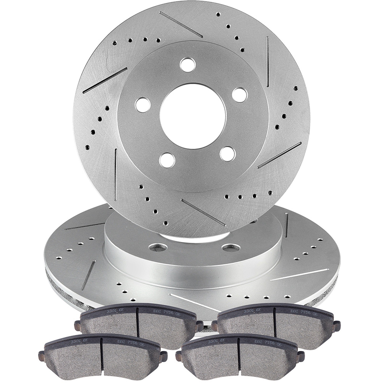 Front Brake Rotors And Ceramic Pads For 2002-2007 Jeep Liberty