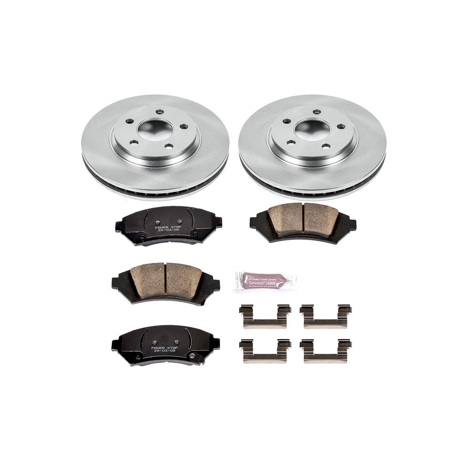 PowerStop KOE5137 OE Stock Replacement Low-Dust Ceramic Brake Pad and Rotor Kit