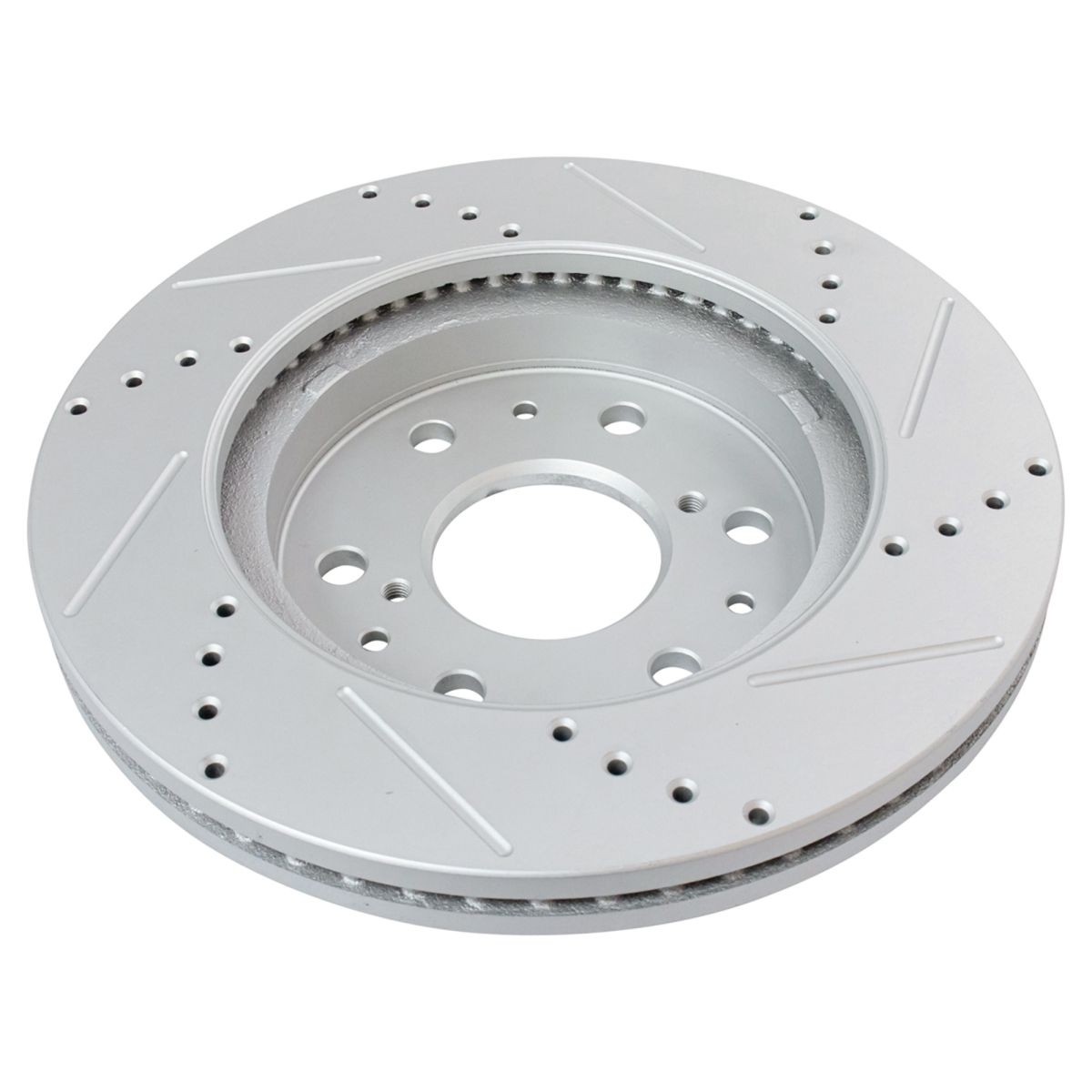 TRQ Performance Drilled Slotted Coated Rotor Front & Rear Set of 4 for GMC