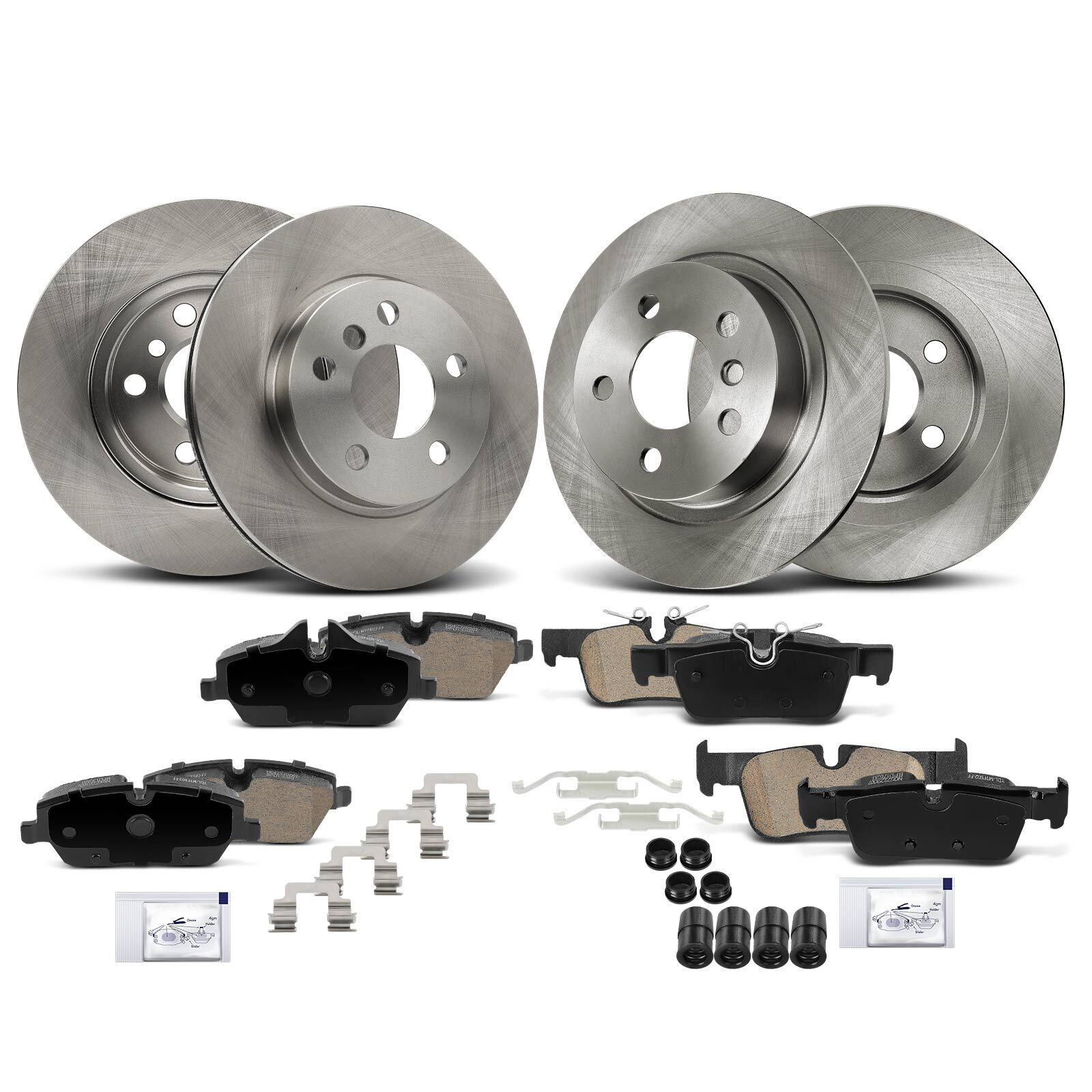 12pcs Front & Rear Side Disc Rotors & Brake Pads for BMW I01 i3 2014-2016 4 Door