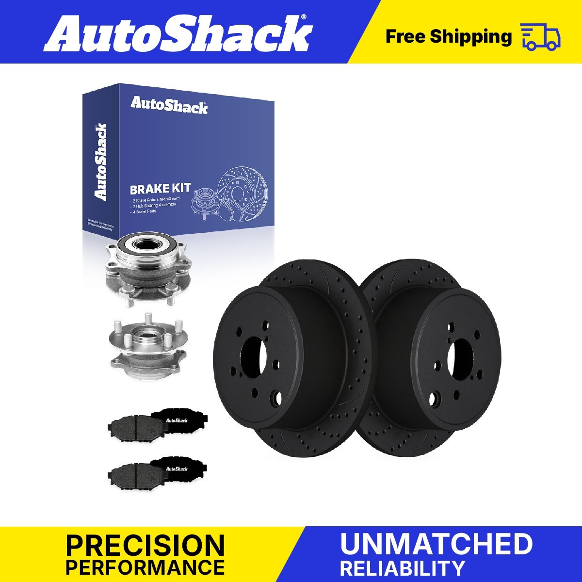 Rear Drilled Slotted Brake Rotors Premium Pads Hubs for Subaru, Outback 10-14