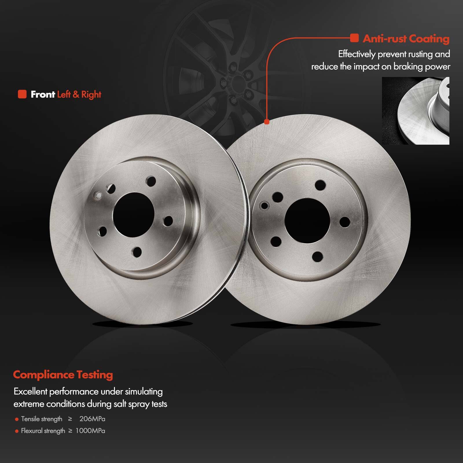 6x Front Disc Rotors & Ceramic Brake Pad for Mercedes-Benz E400 SLC300 E250 E350
