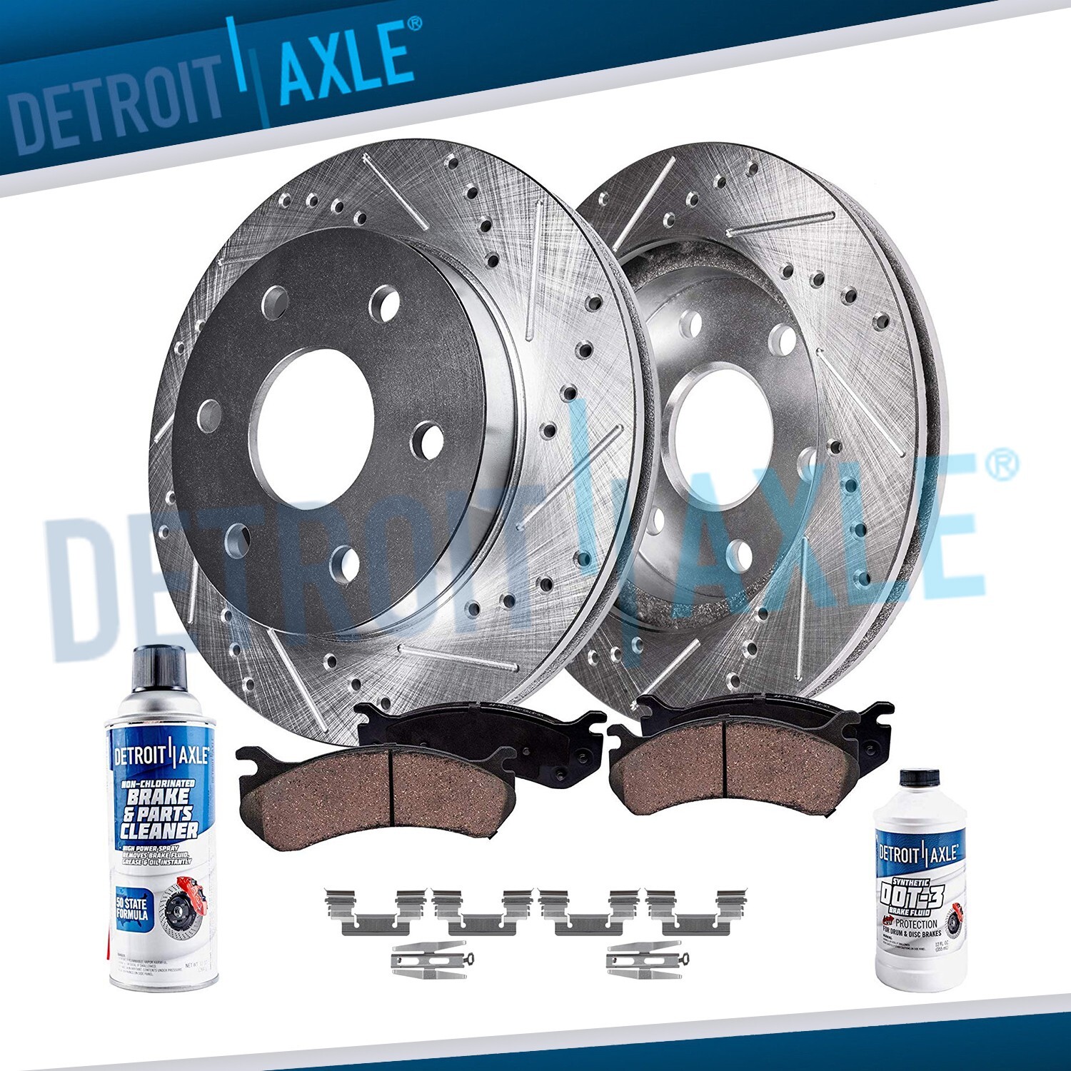 Rear Drilled Brake Rotors + Brake Pads for 2000 2001 Suburban 1500 Yukon XL 1500