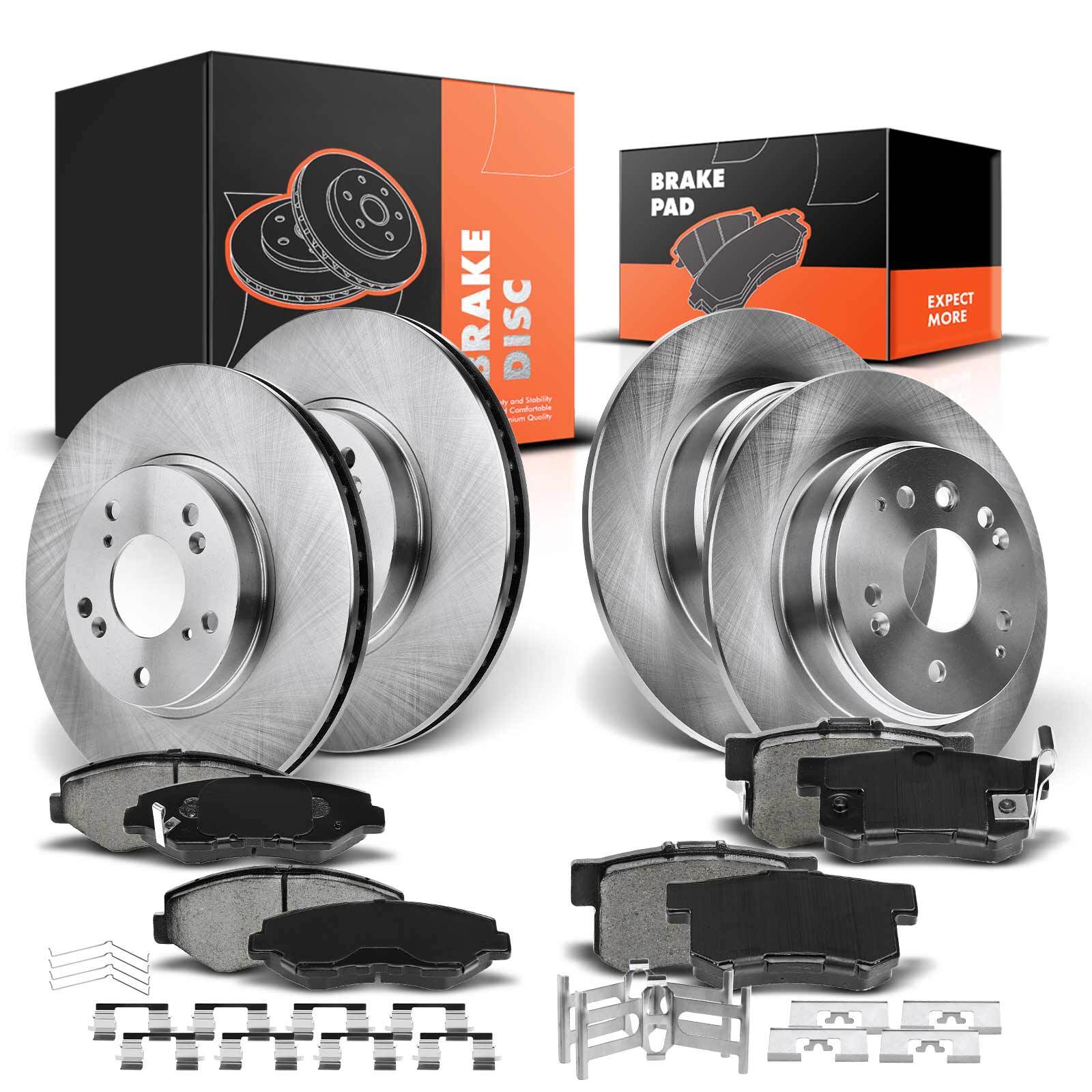 Front & Rear Disc Brake Rotors and Brake Pads for Honda Element 2003-2011 2.4L