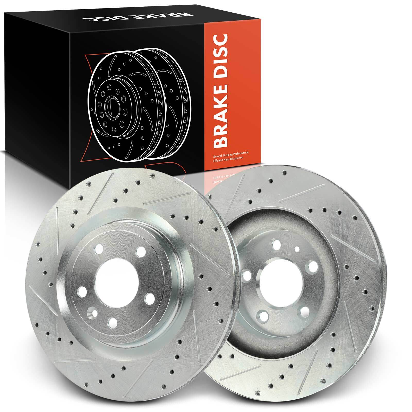 2x Drilled Brake Rotors for Ford Mustang 2011-2014 3.7L 5.0L Front Left & Right
