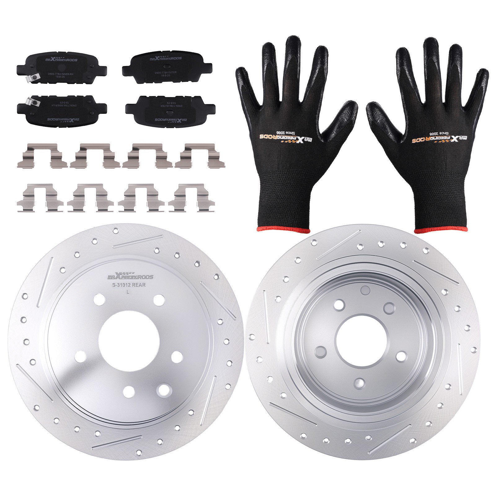 Rear Brake Rotors & Ceramic Brake Pads Kit For Nissan Altima 2002-2023 P-905